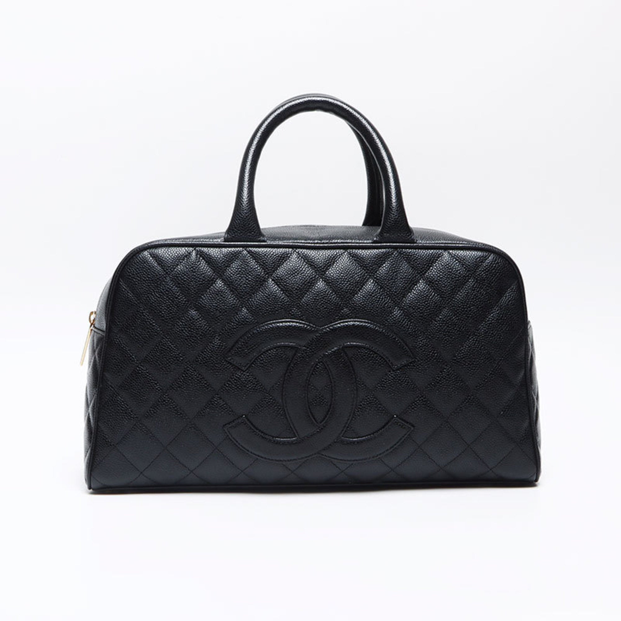 Chanel Black Grained Calfskin Boston Bag (Pre-Owned)