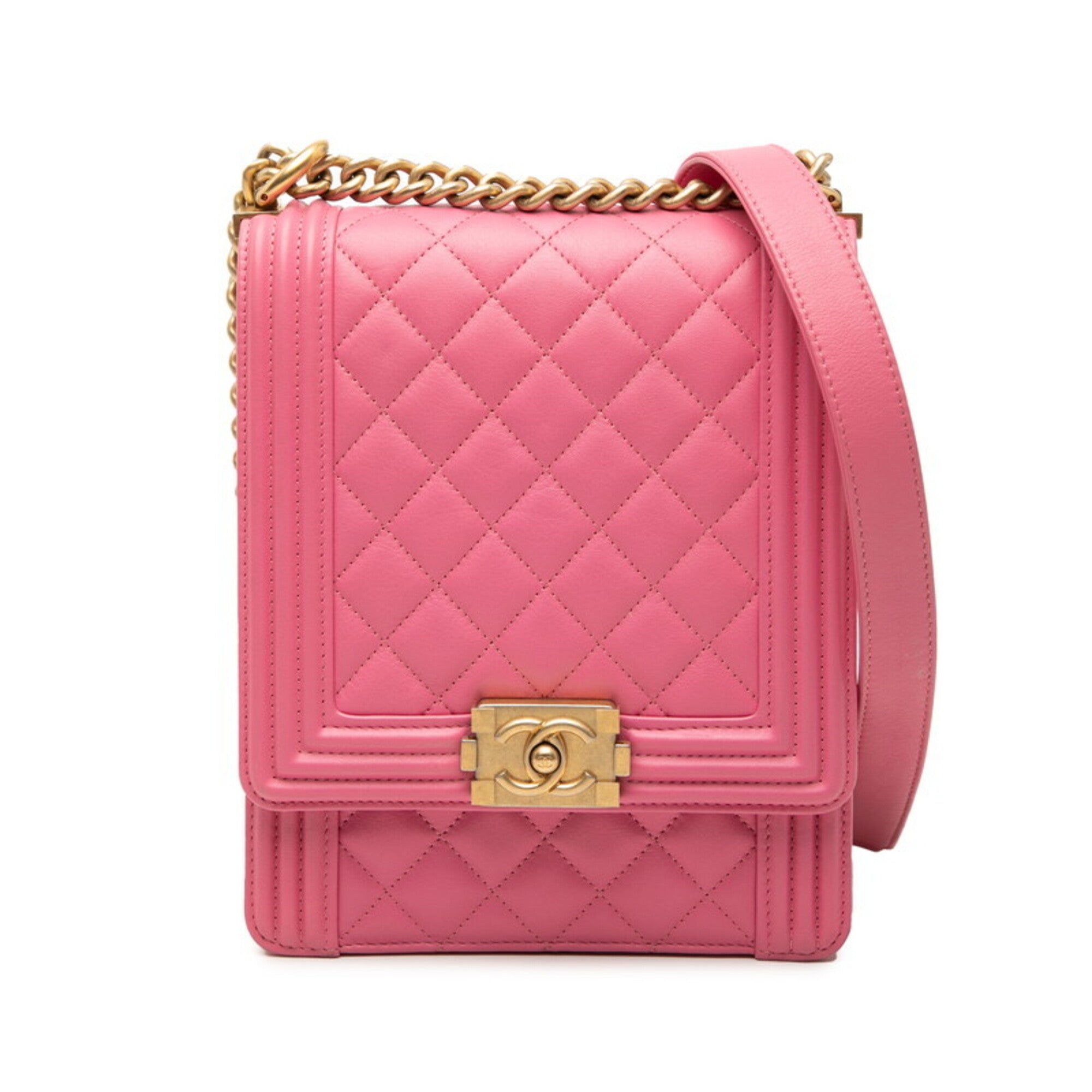 Chanel Pink Leather Shoulder Bag (Pre-Owned)