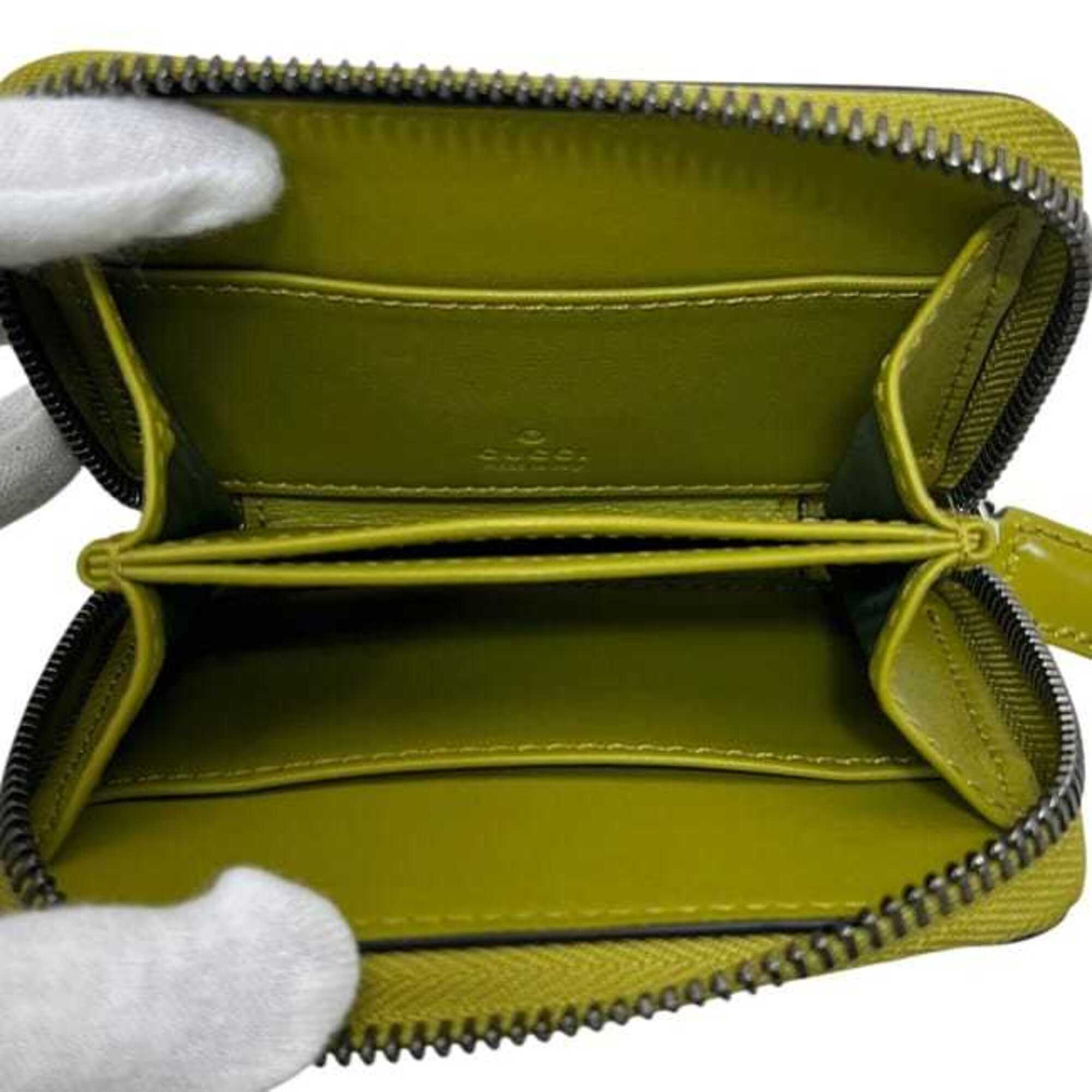 Gucci Green Khaki Leather Coin Purse/Coin Case (Pre-Owned)