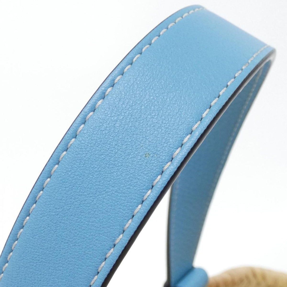 Loewe Light Blue Raffia Leather Handbag (Pre-Owned)