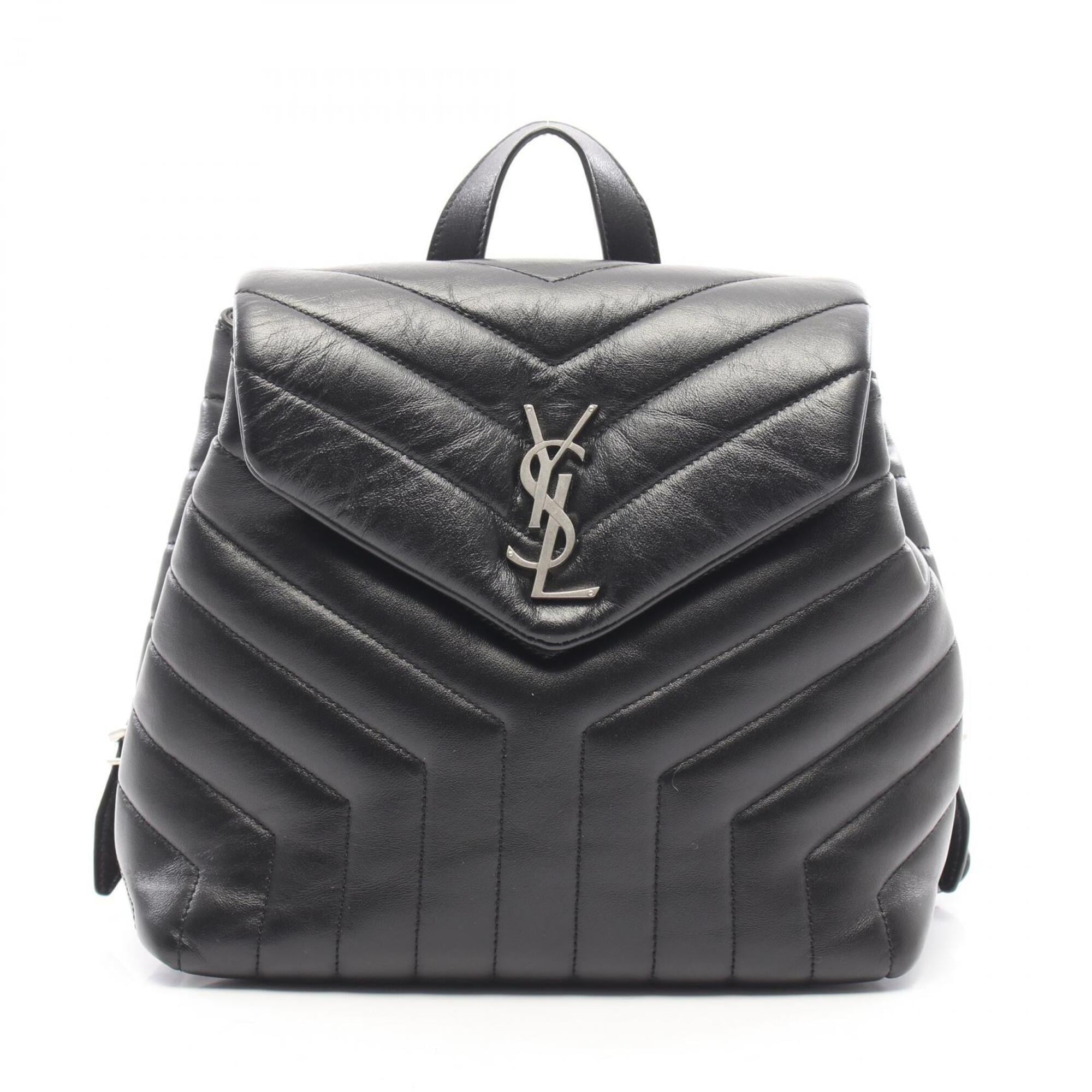Saint Laurent Black Leather Backpack Handbag (Pre-Owned)
