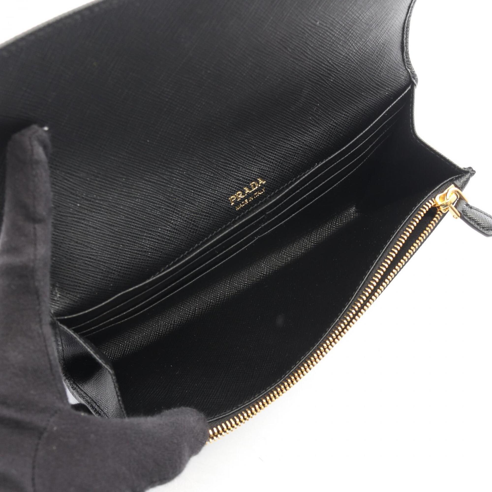 Prada Black Leather Handbag Shoulder Bag (Pre-Owned)