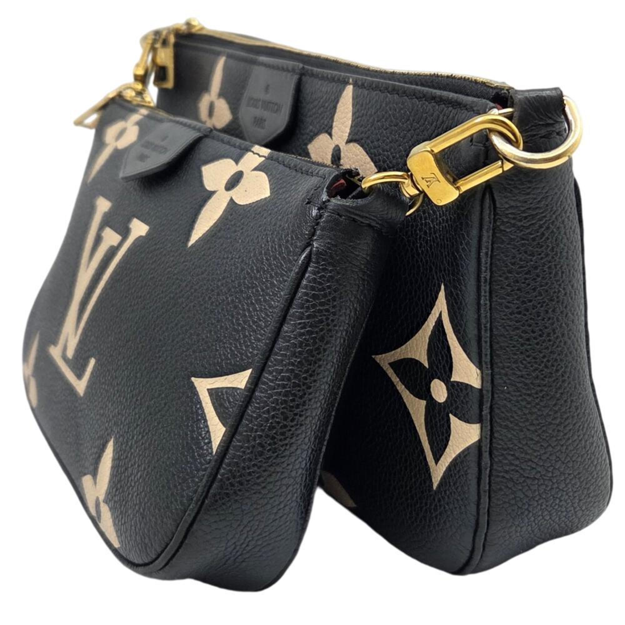 Louis Vuitton Beige Black Monogram Empreinte Pochette Shoulder Bag (Pre-Owned)