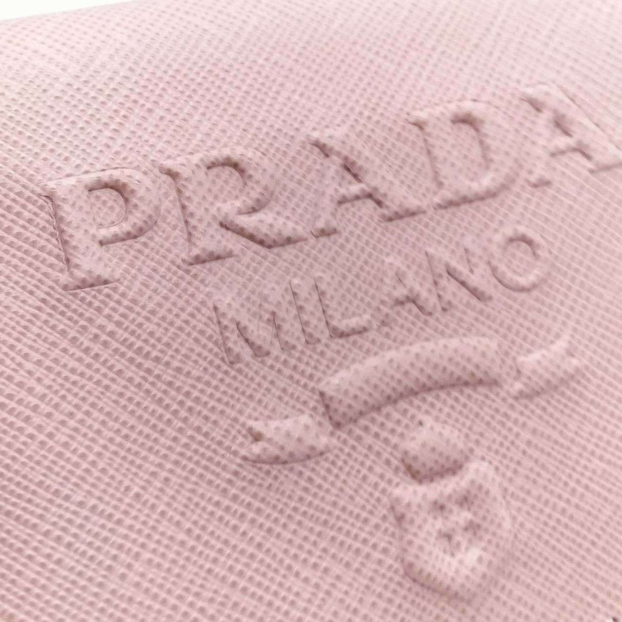 Prada Saffiano Pink Embossed Wallet (Bi-Fold) (Pre-Owned)