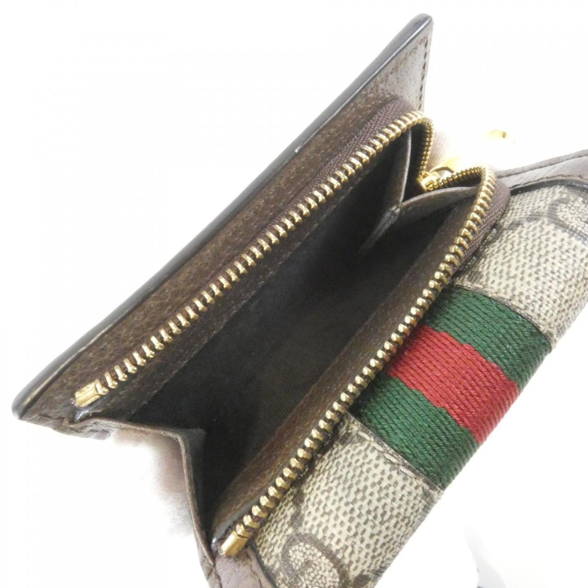 Gucci Beige Brown Gg Supreme Wallet (Tri-Fold) (Pre-Owned)