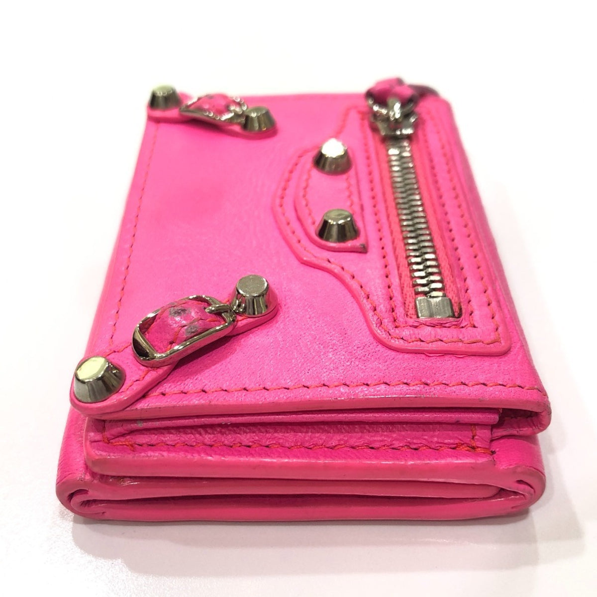 Balenciaga Pink Leather Wallet (Tri-Fold) (Pre-Owned)