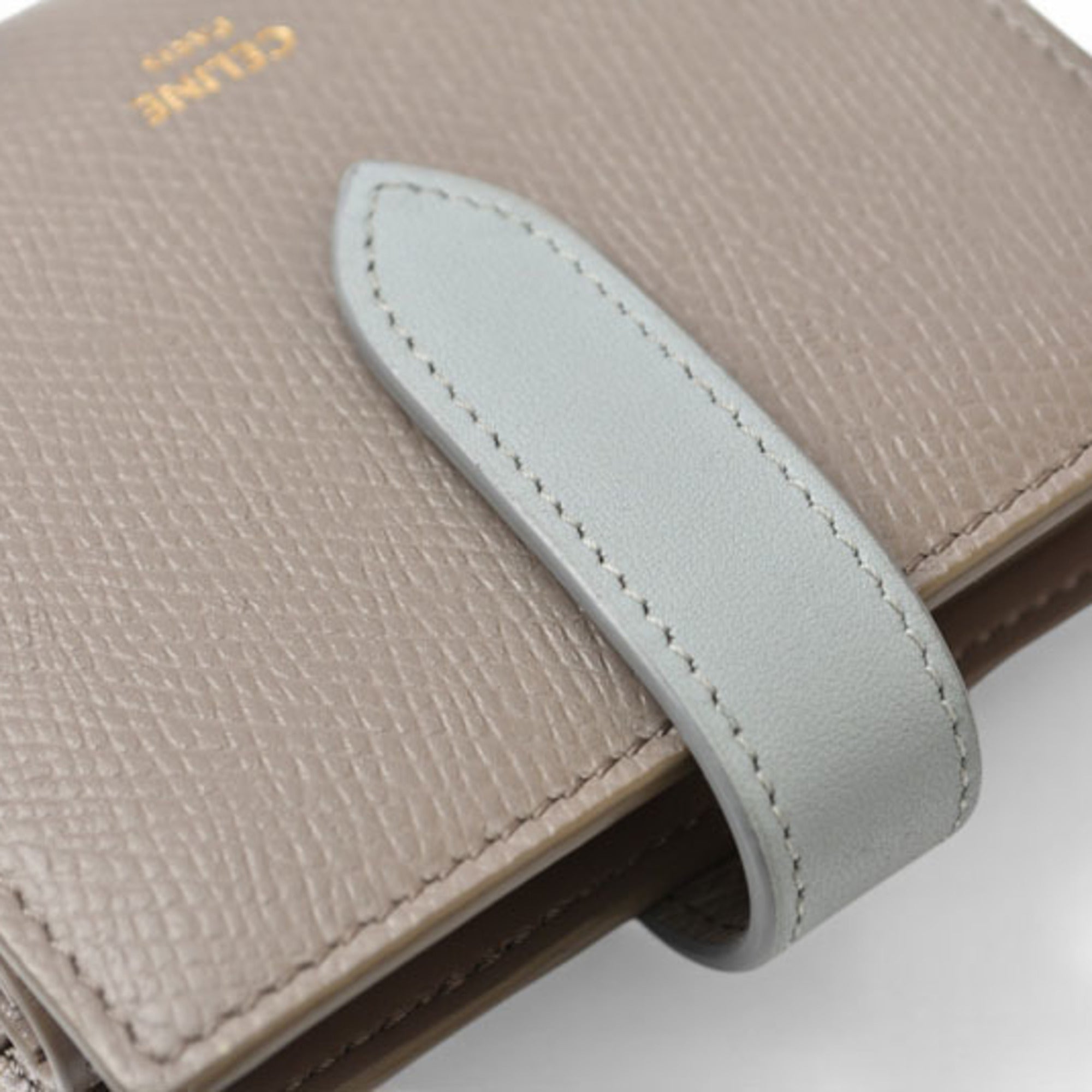 Celine Blue Gray Leather Wallet (Bi-Fold) (Pre-Owned)