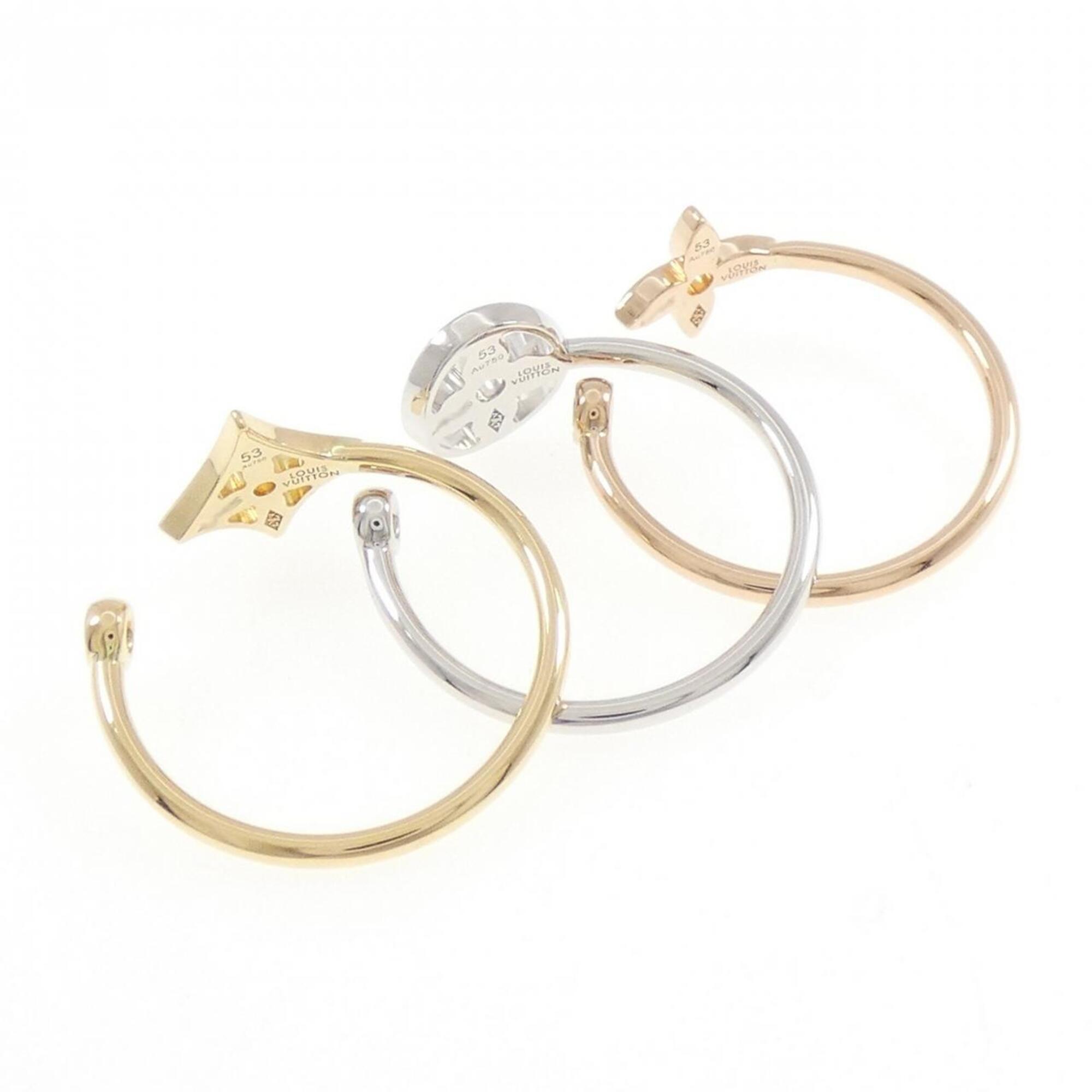 Louis Vuitton Yellow Gold (18K) Pink Gold (18K) White Gold (18K) Band Ring (Pre-Owned)