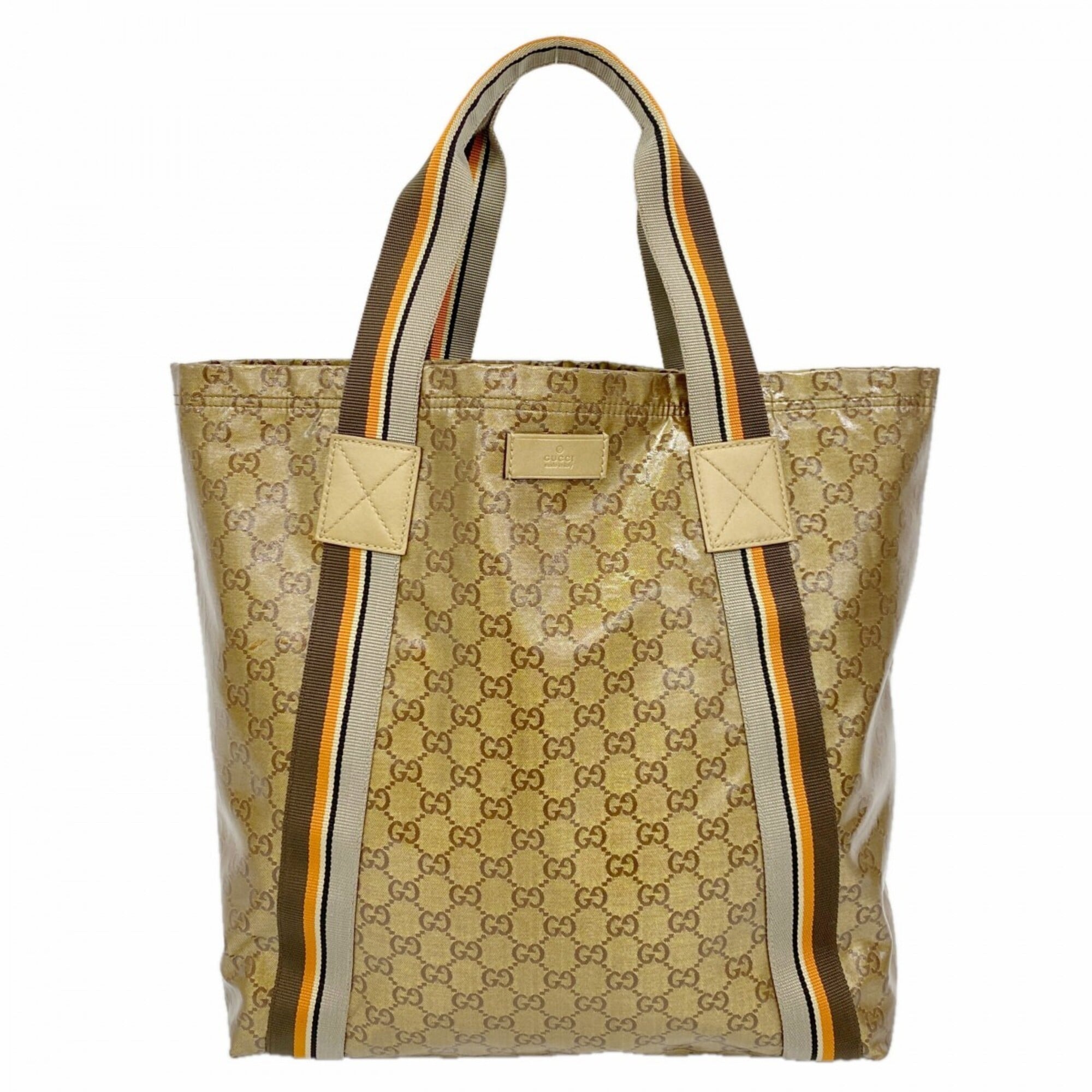 Gucci Gold Coated Canvas Tote Bag (Pre-Owned)