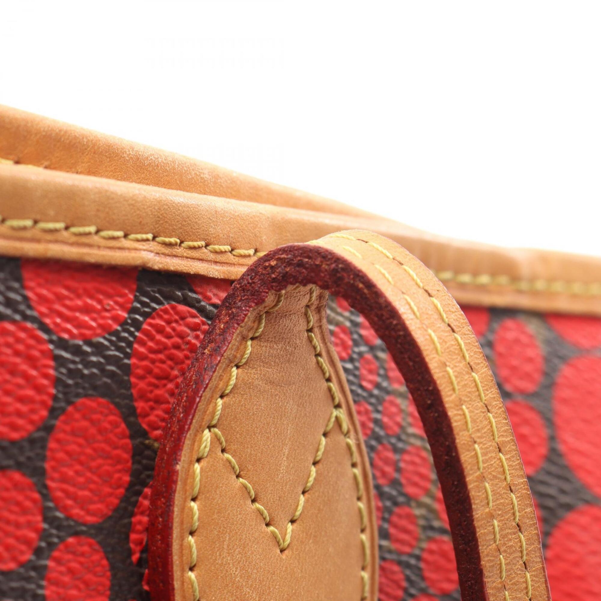 Louis Vuitton Brown Red Color Coated Canvas Leather Handbag Tote Bag (Pre-Owned)