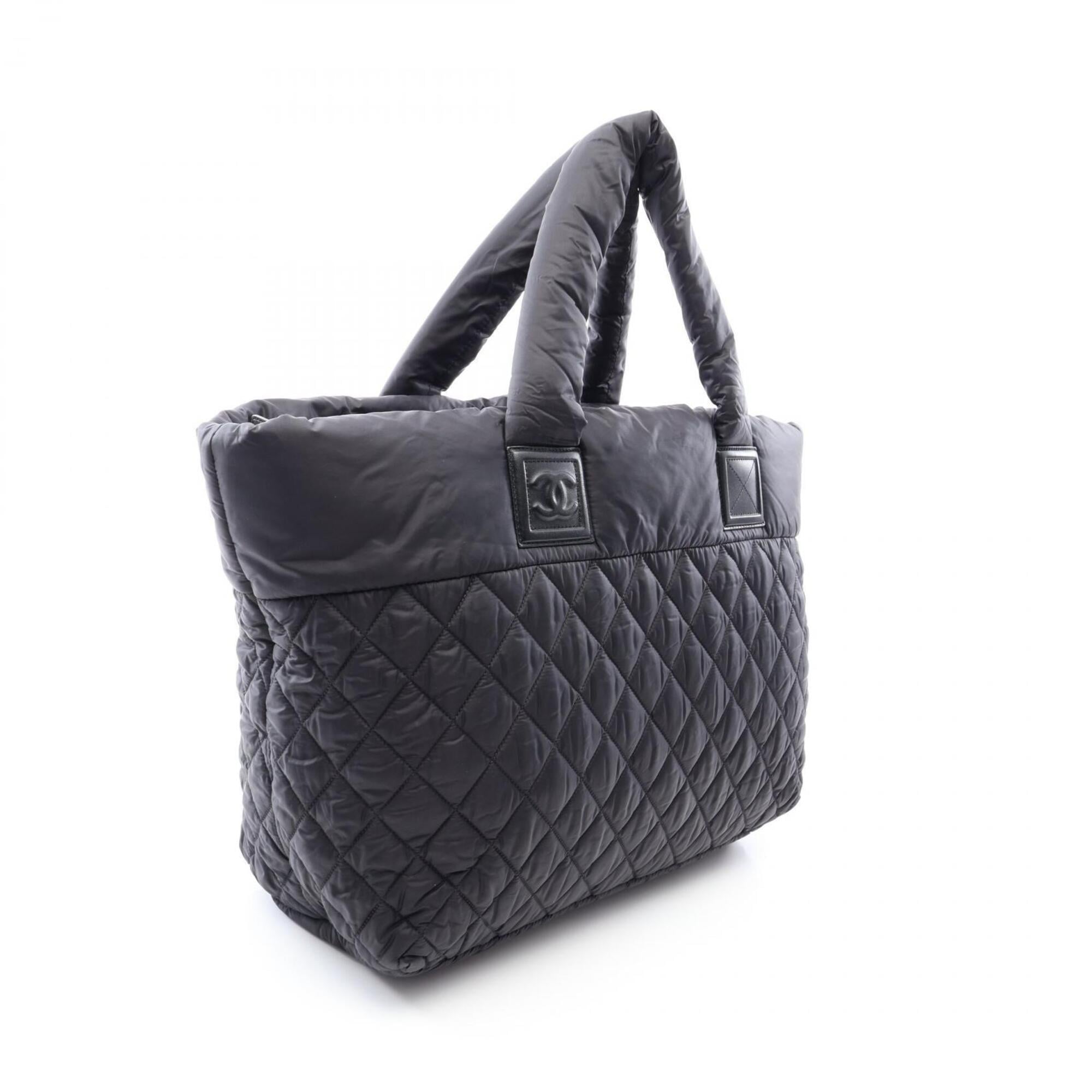 Chanel Coco Cocoon Black Nylon Leather Handbag Tote Bag (Pre-Owned)