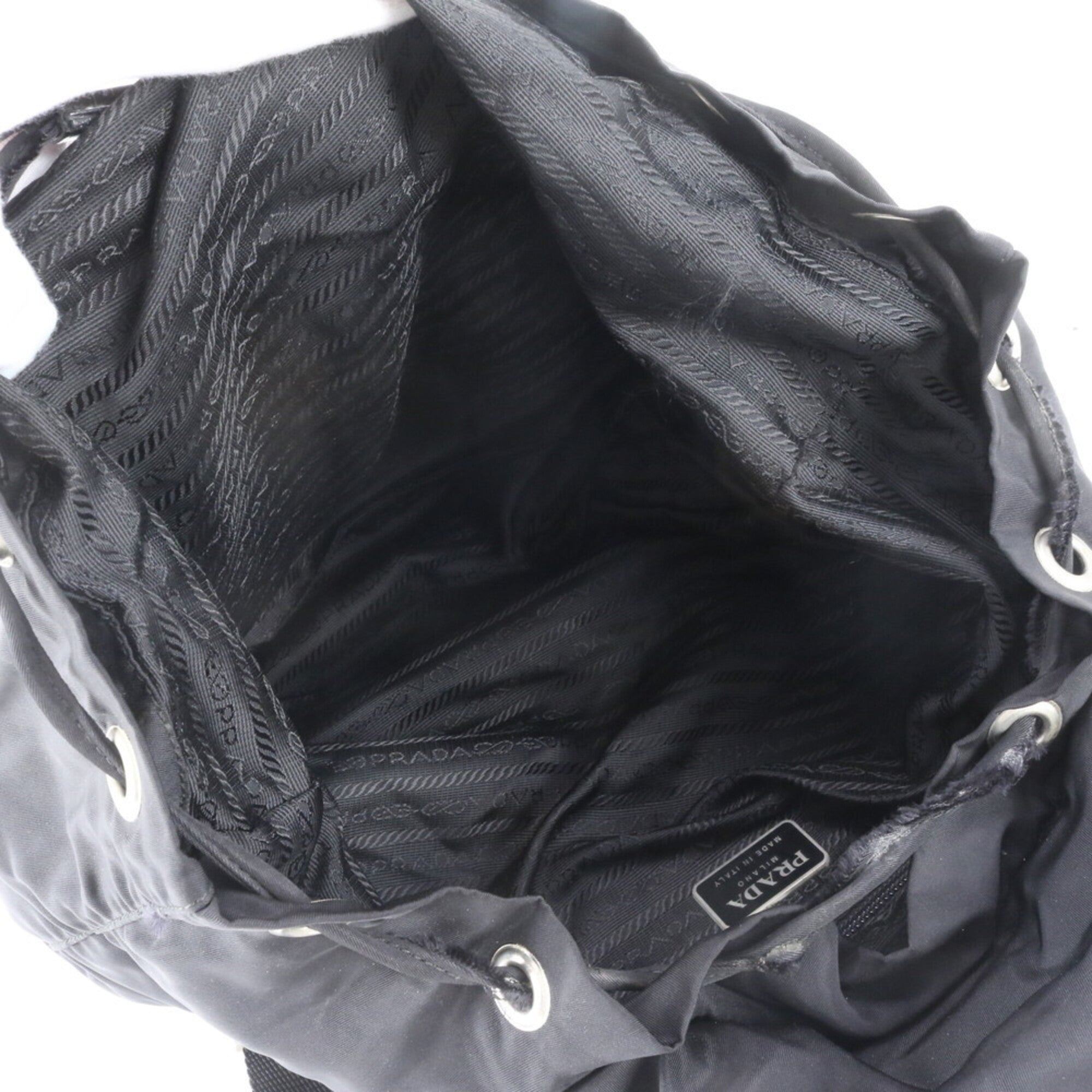Prada Black Nylon Leather Backpack (Pre-Owned)
