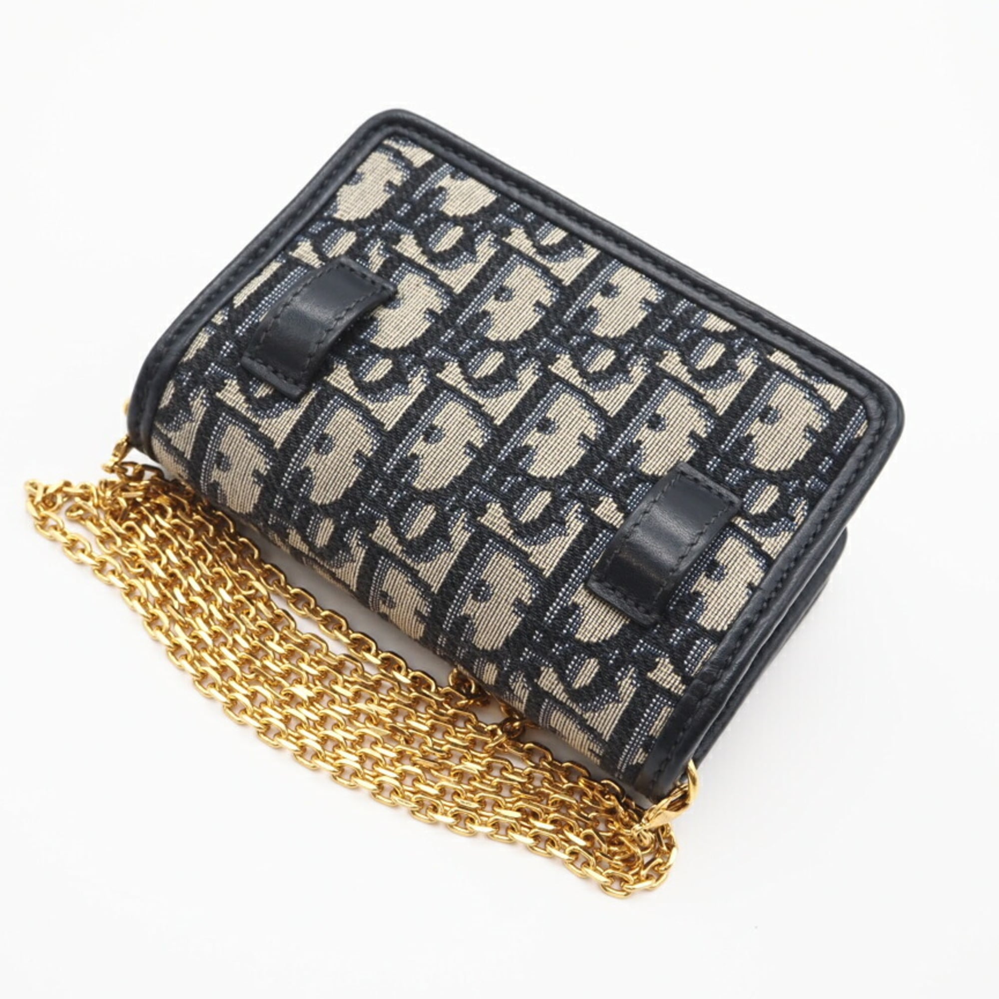 Christian Dior Navy Canvas Pouch Shoulder Bag (Pre-Owned)