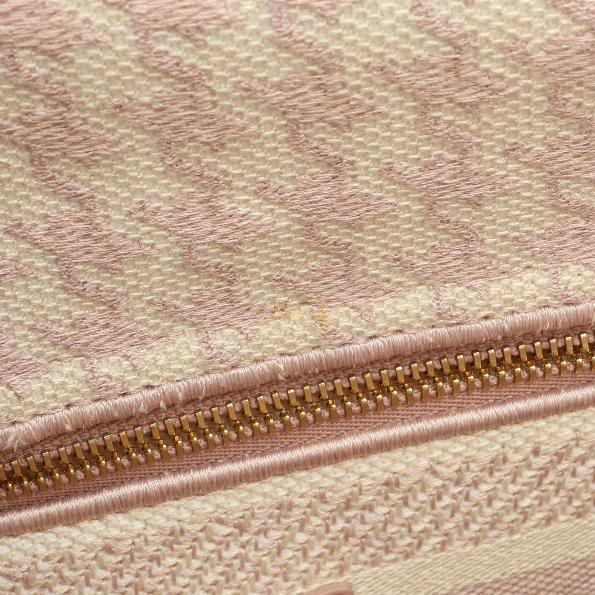 Christian Dior Ivory Pink Canvas Handbag (Pre-Owned)