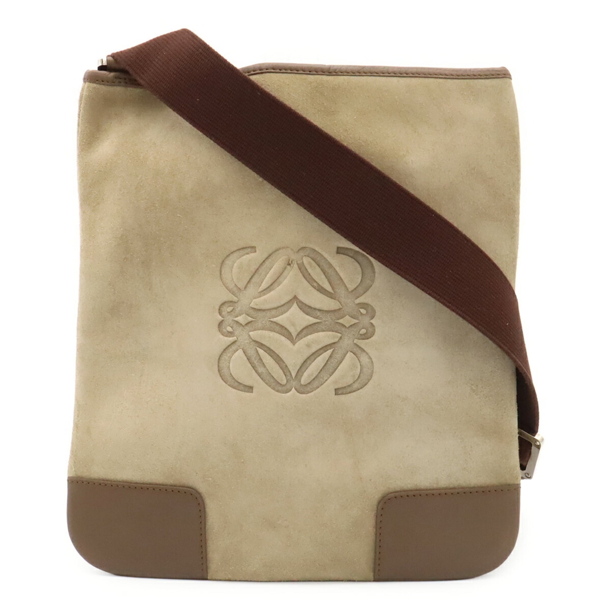 Loewe Beige Brown Suede Leather Shoulder Bag (Pre-Owned)