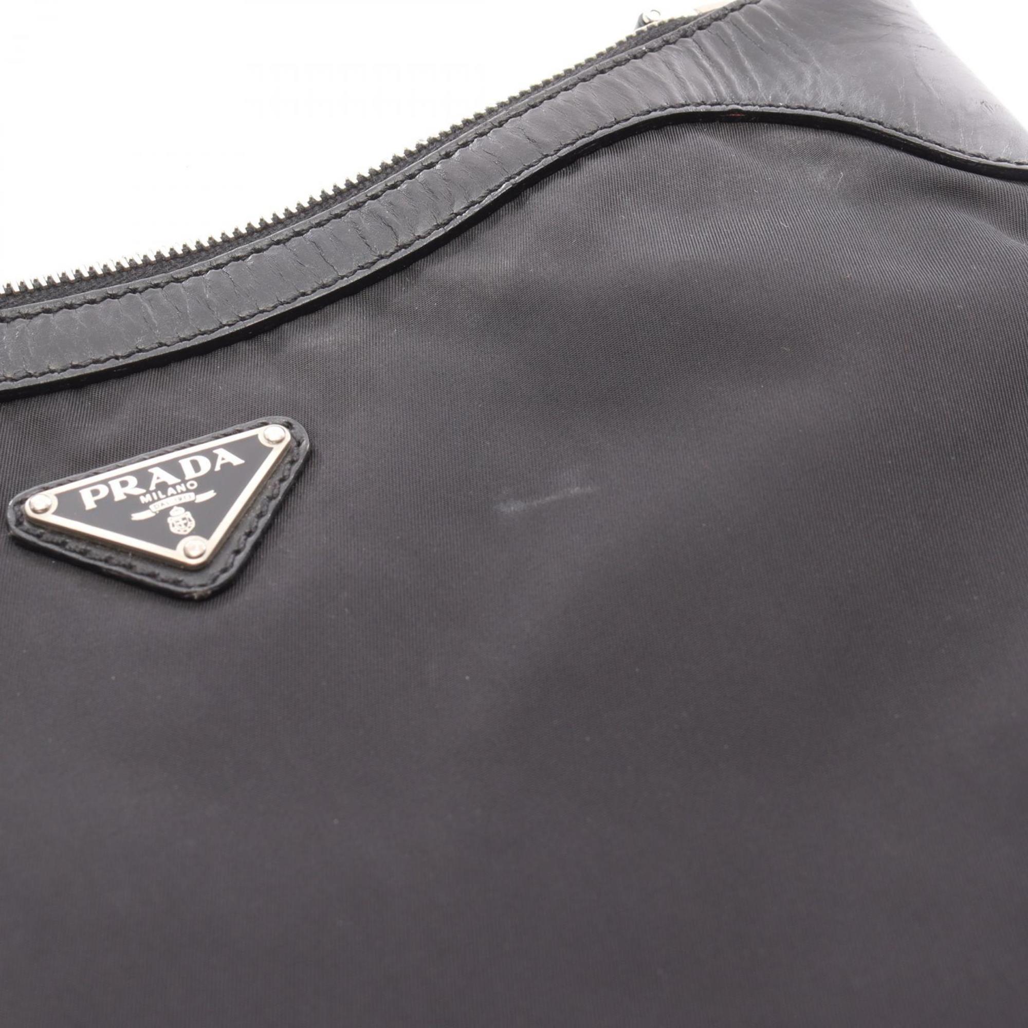 Prada Black Nylon Leather Shoulder Bag (Pre-Owned)