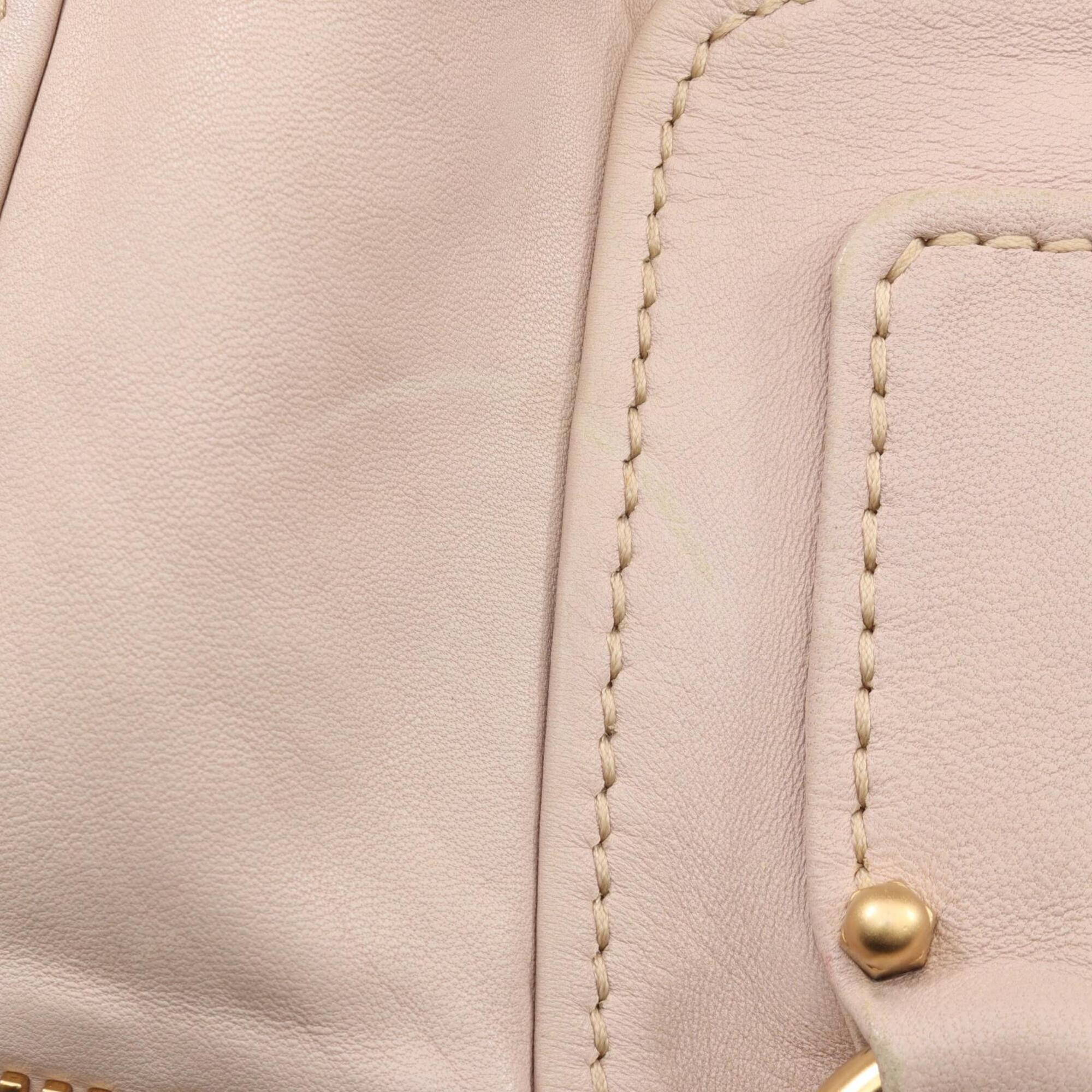 Miu Miu Ivory Leather Boston Bag Handbag (Pre-Owned)