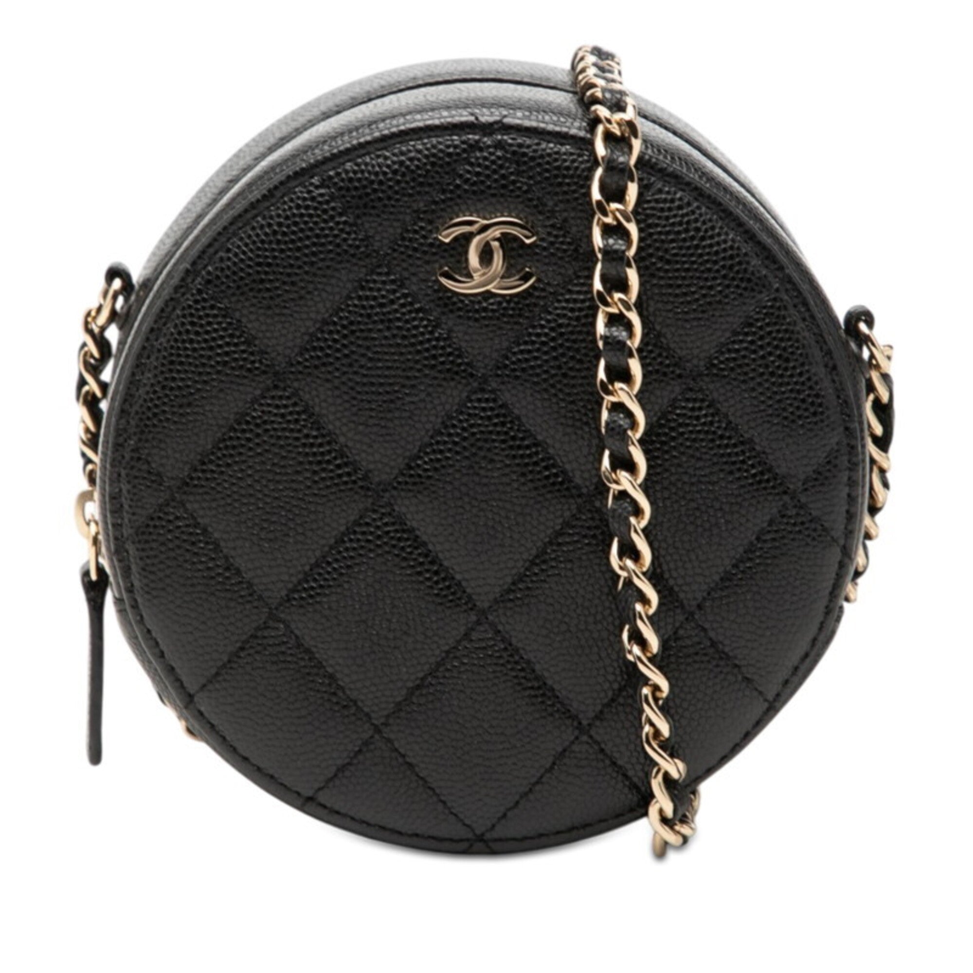 Chanel Black Grained Calfskin Shoulder Bag (Pre-Owned)