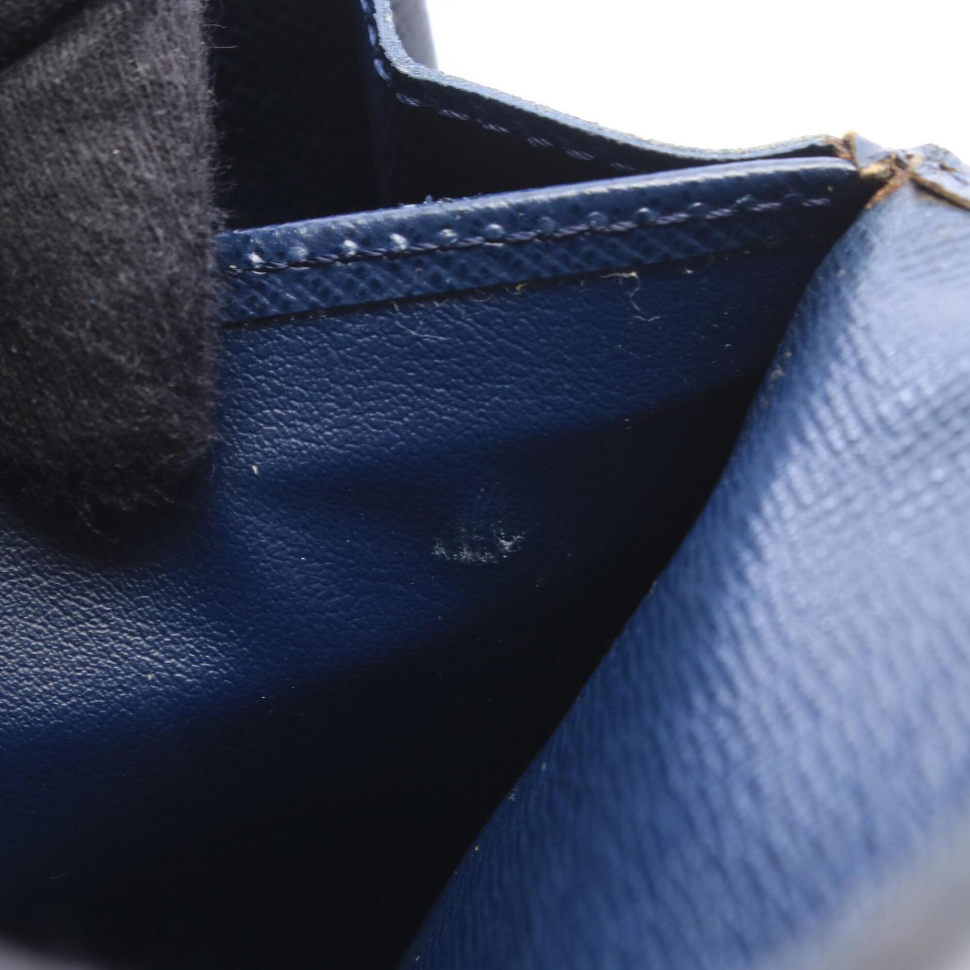 Louis Vuitton Navy Leather Long Wallet (Bi-Fold) (Pre-Owned)