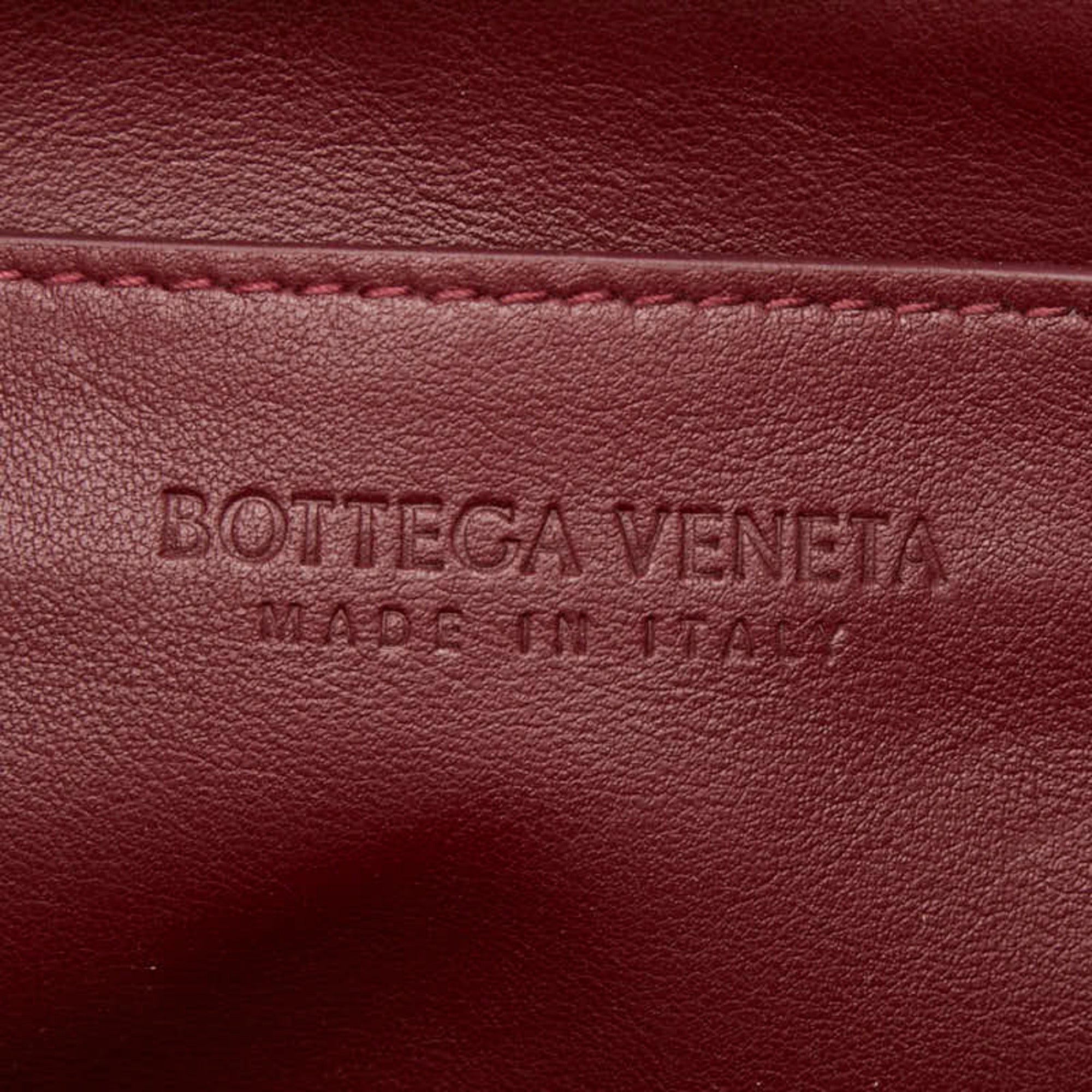 Bottega Veneta Bordeaux Leather Clutch Bag (Pre-Owned)