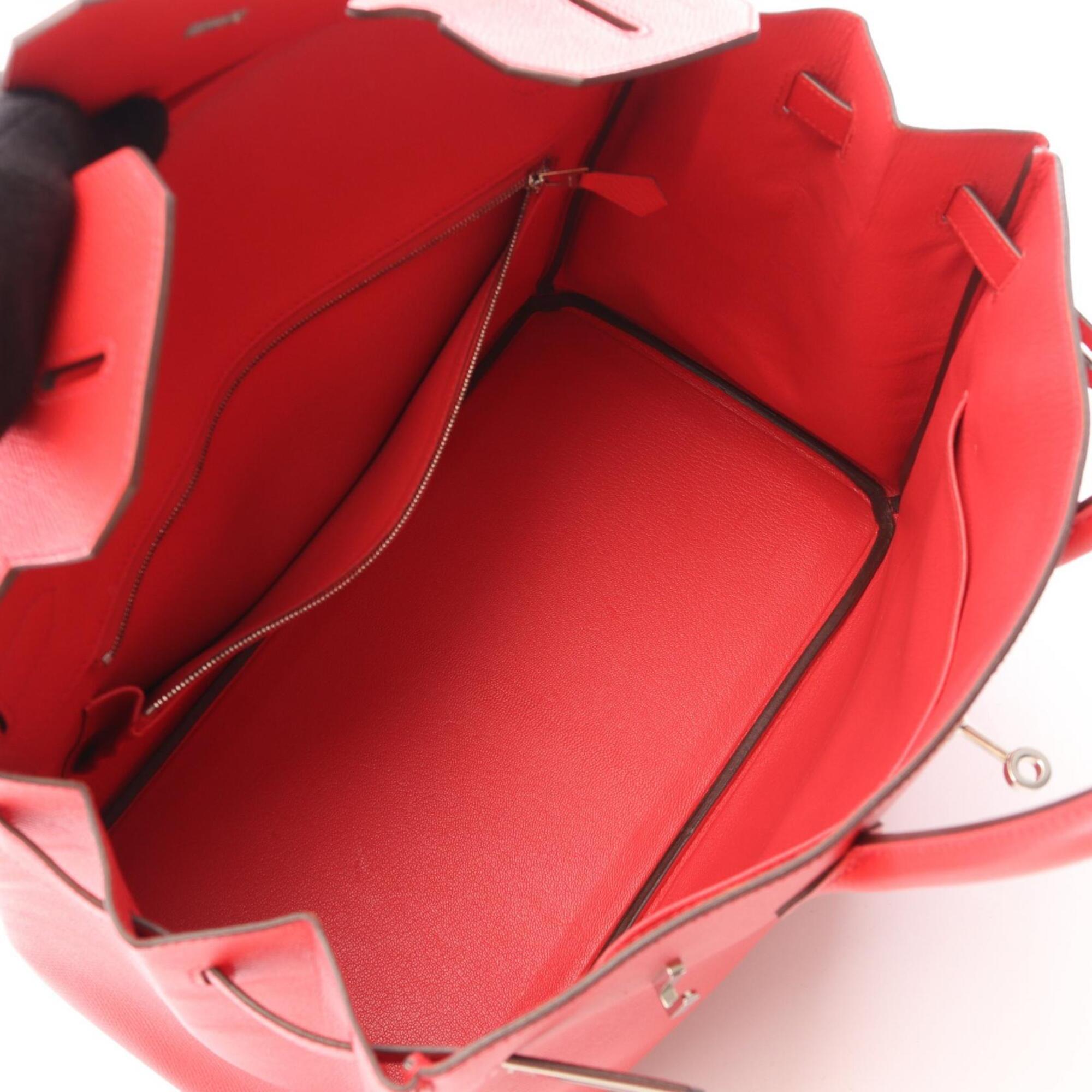 Hermes Bougainvillier Red Color Epsom Leather Handbag (Pre-Owned)