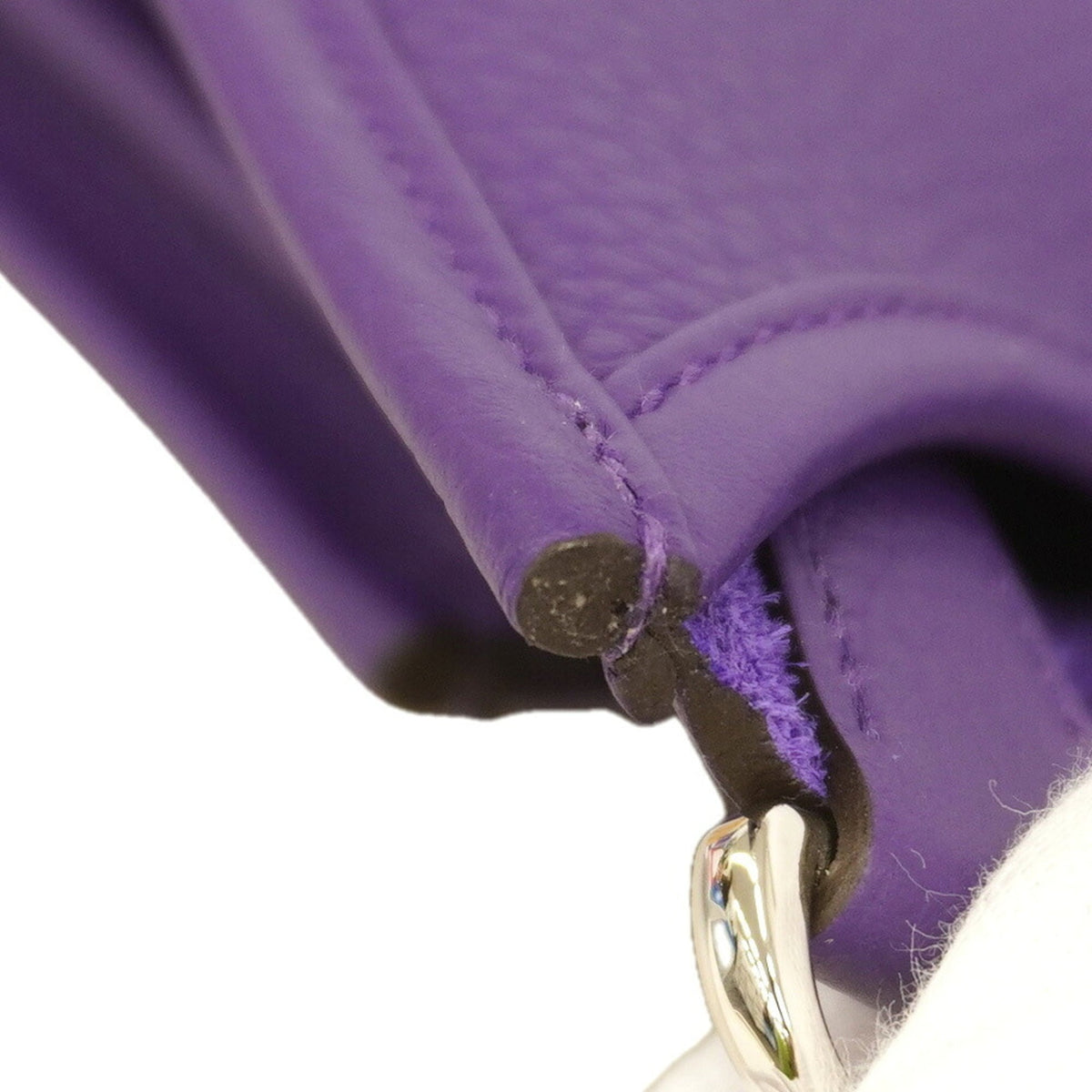 Hermes Purple Taurillon Clemence Leather Shoulder Bag (Pre-Owned)