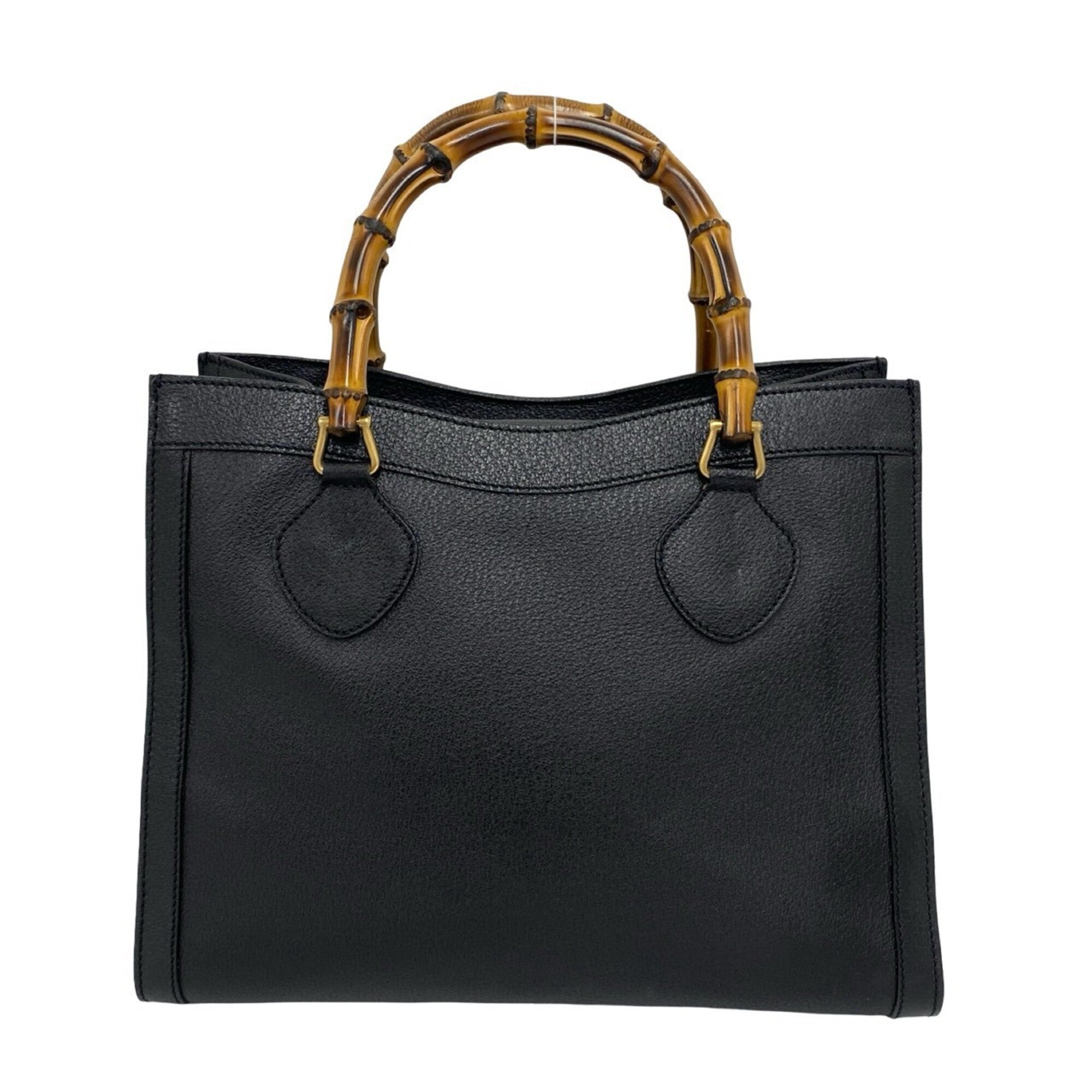 Gucci Black Leather Handbag Tote Bag (Pre-Owned)