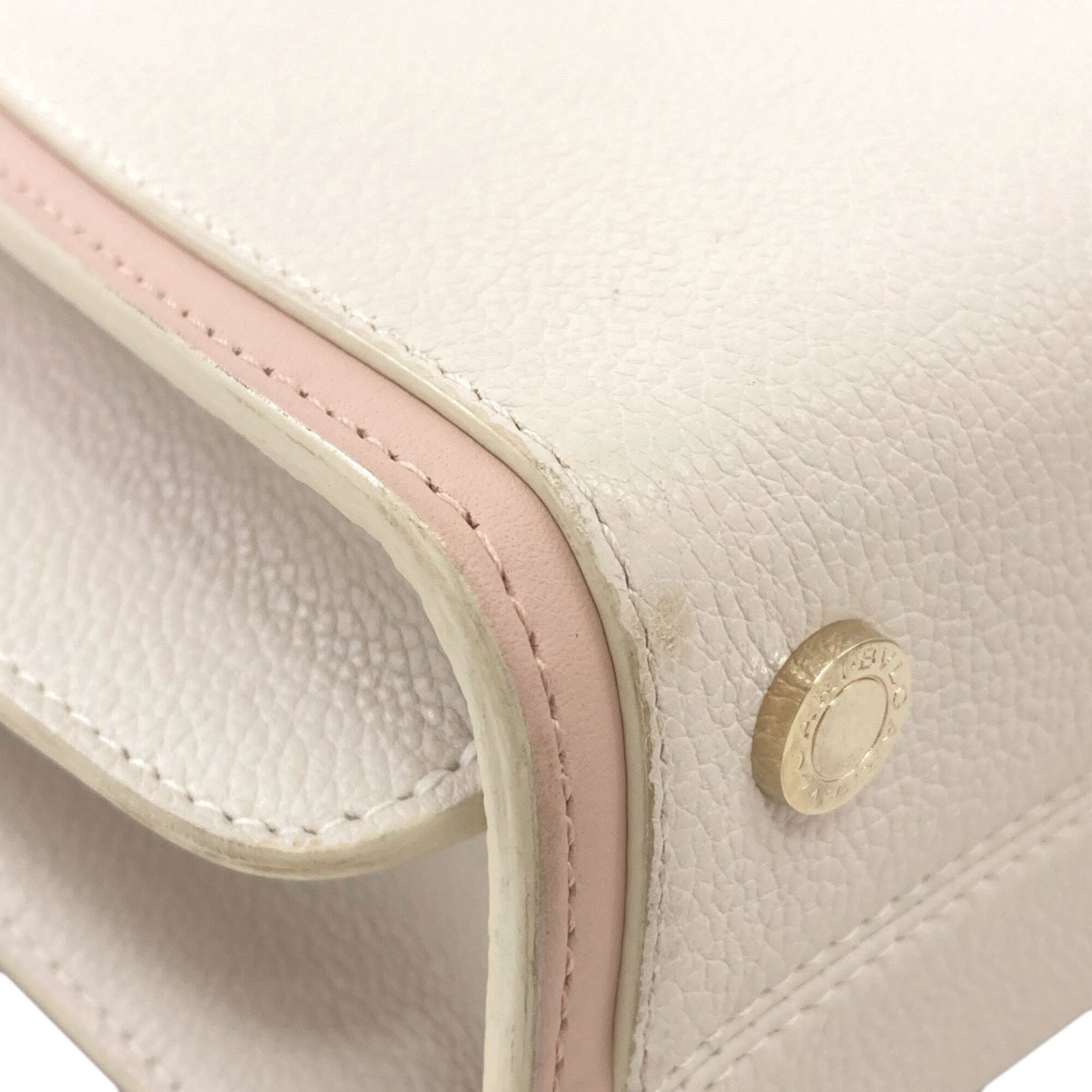Bvlgari Black Pink White Leather Handbag (Pre-Owned)