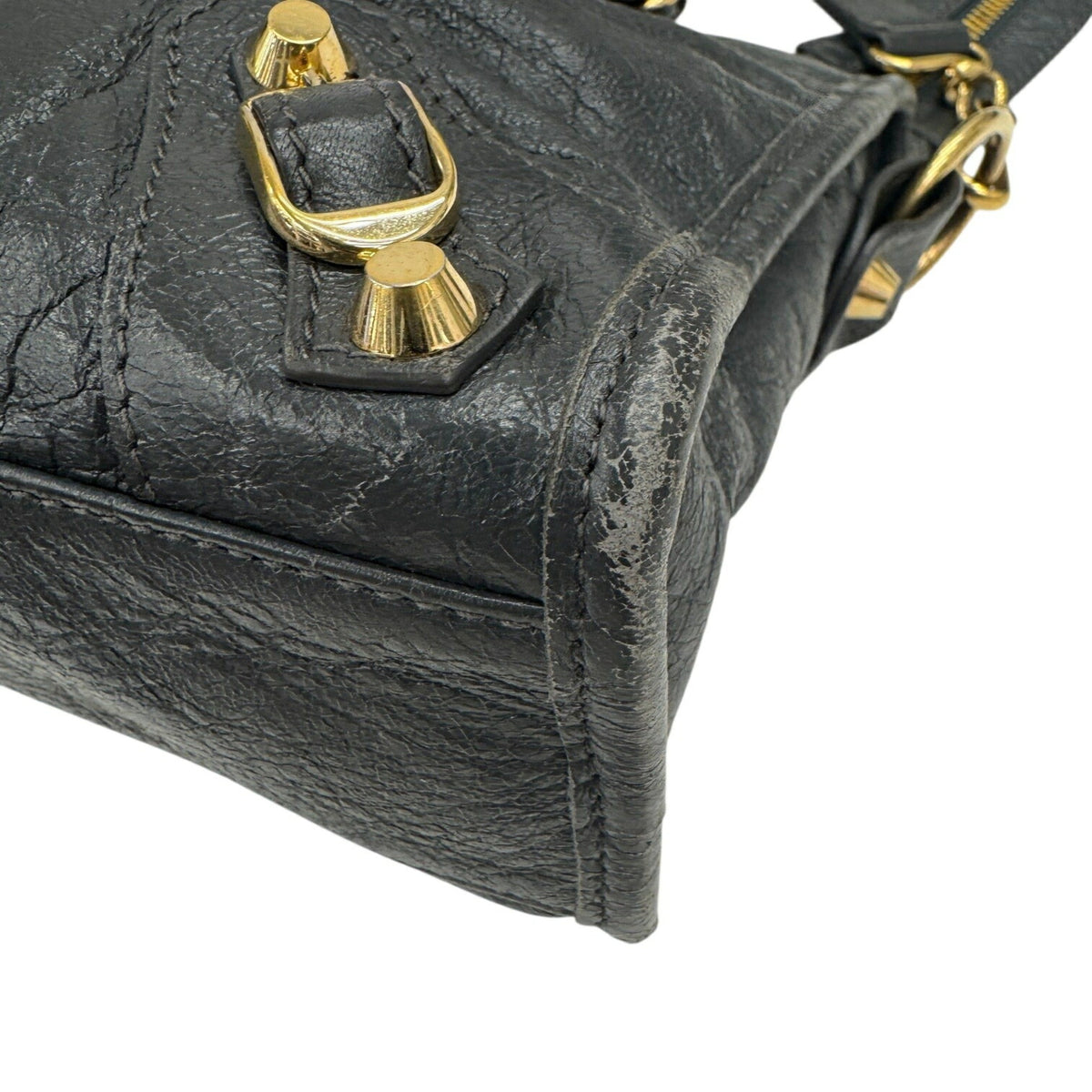 Balenciaga Gray Leather Handbag Shoulder Bag (Pre-Owned)