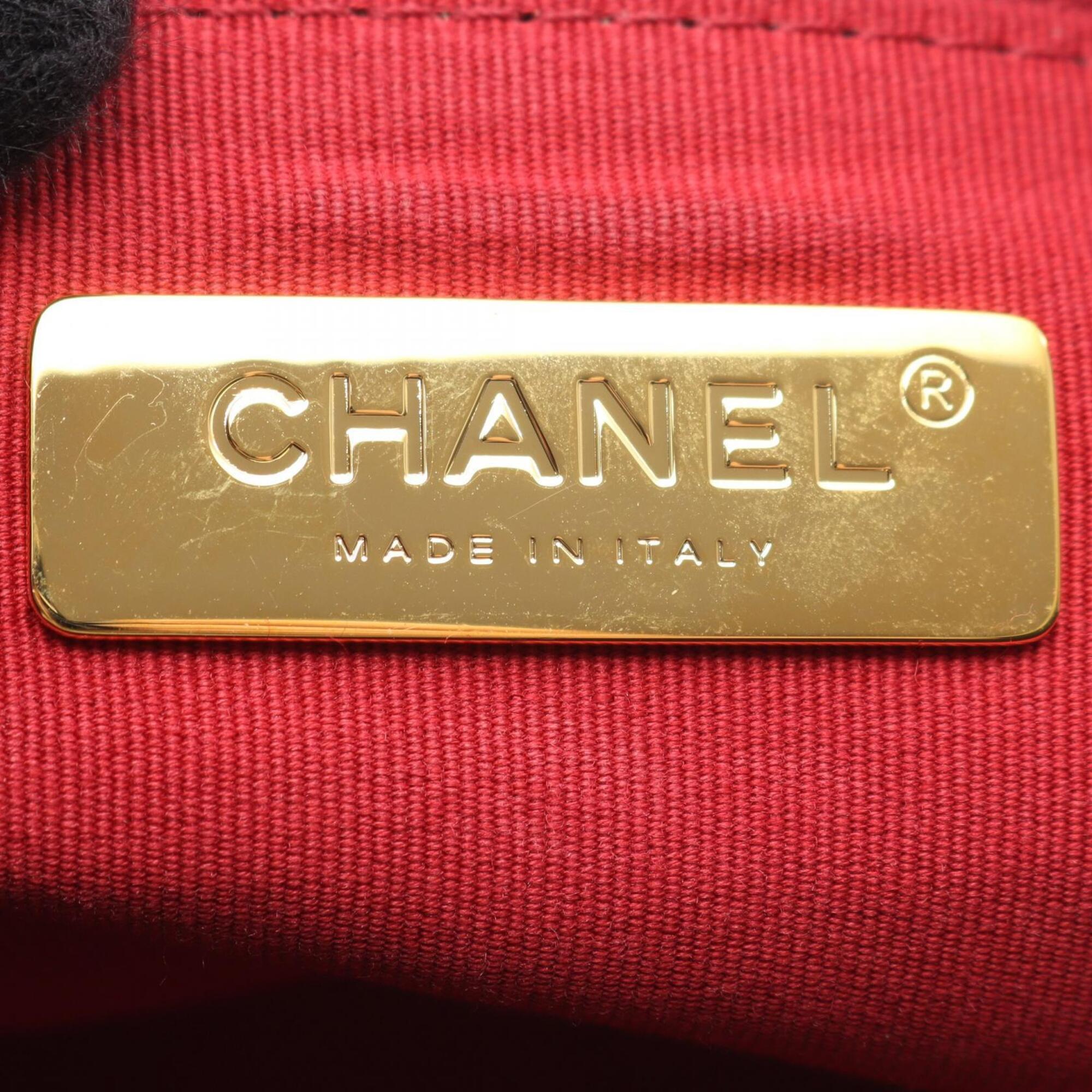 Chanel Black Leather Handbag Shoulder Bag (Pre-Owned)