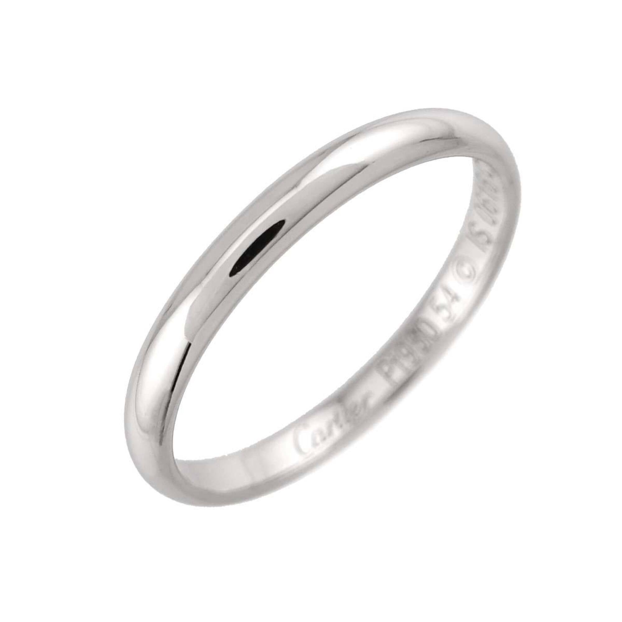 Cartier Silver Platinum 950 Band Ring (Pre-Owned)
