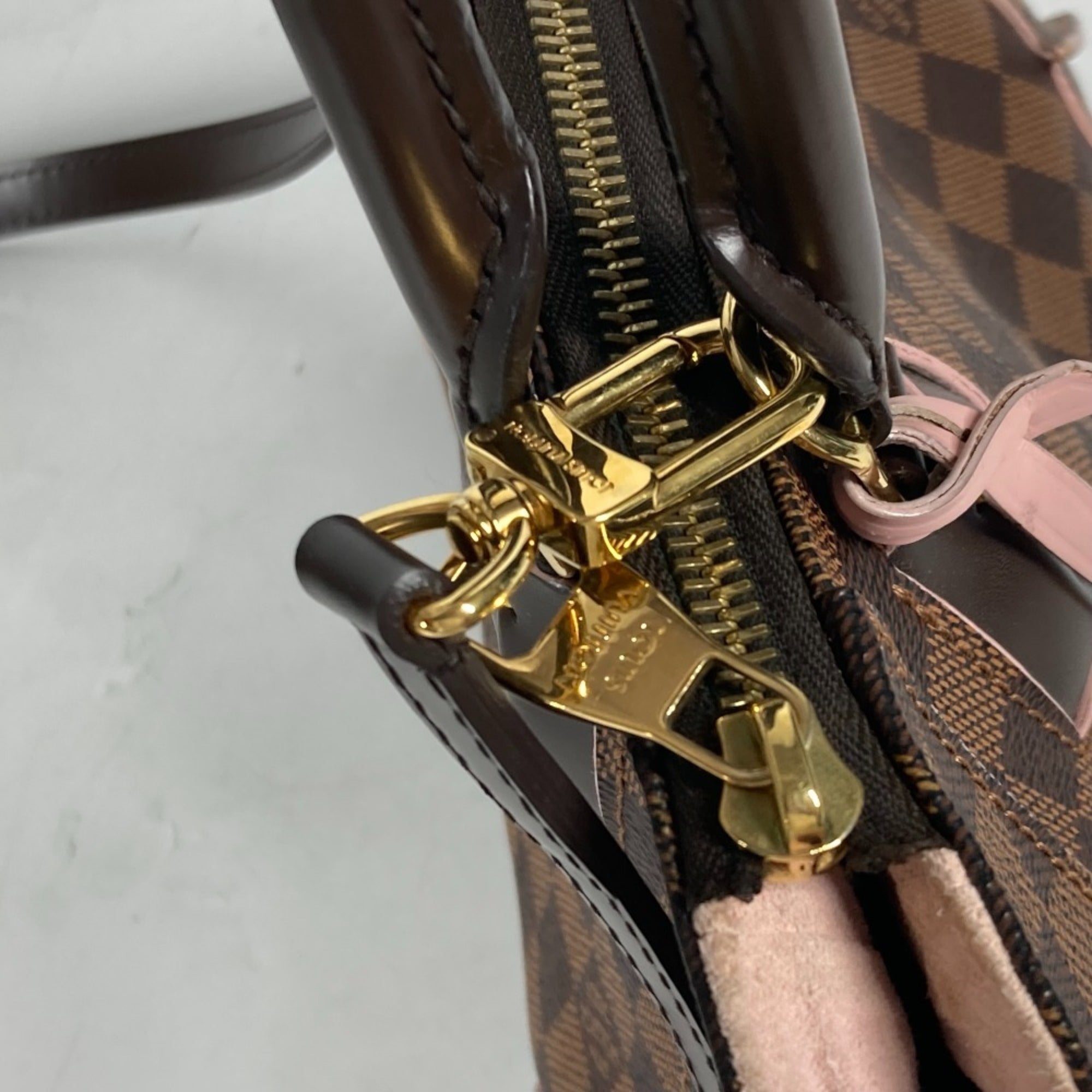 Louis Vuitton Brown Pink Rose Ballerine Damier Canvas Handbag Shoulder Bag (Pre-Owned)