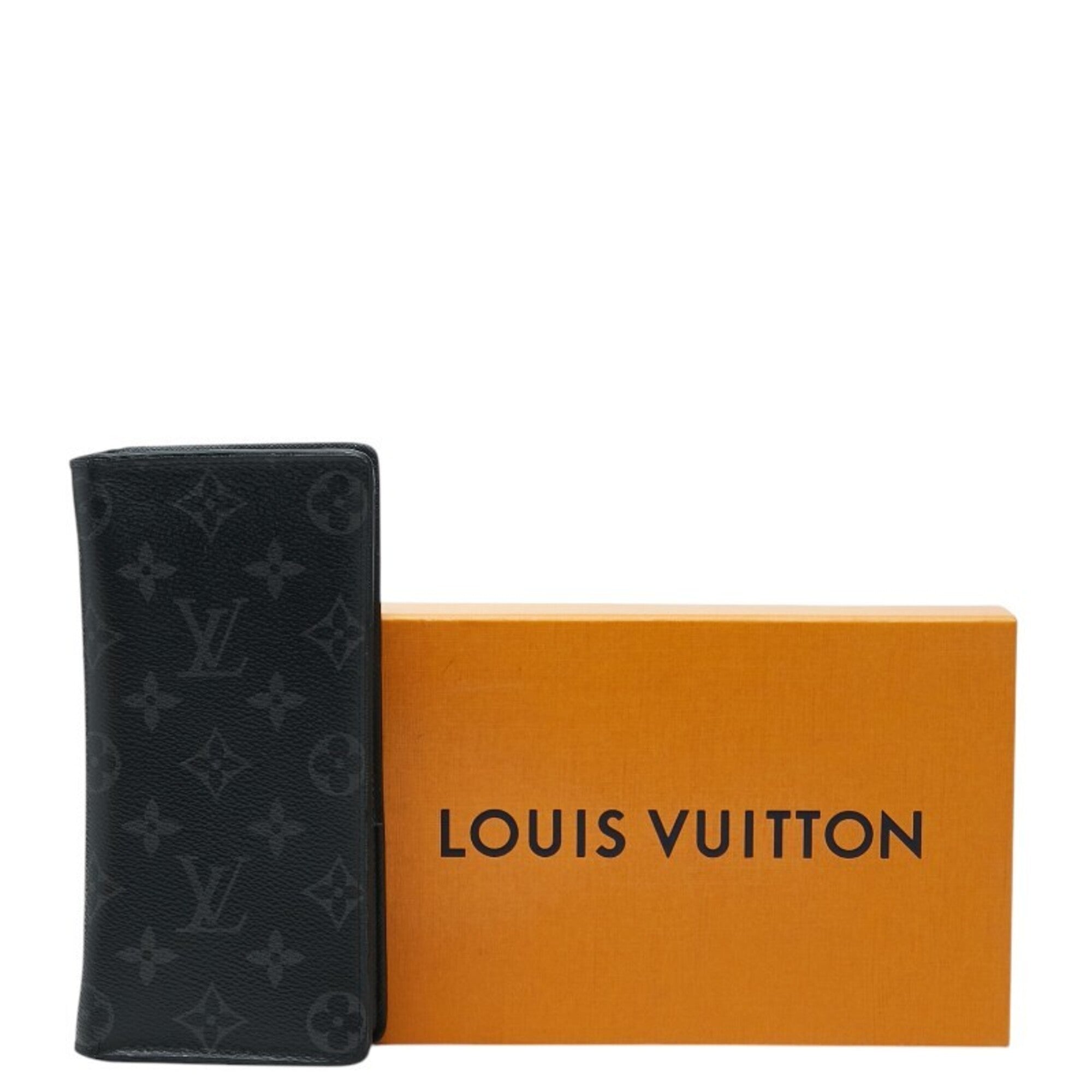 Louis Vuitton Black Gray Pvc Leather Long Wallet (Bi-Fold) (Pre-Owned)