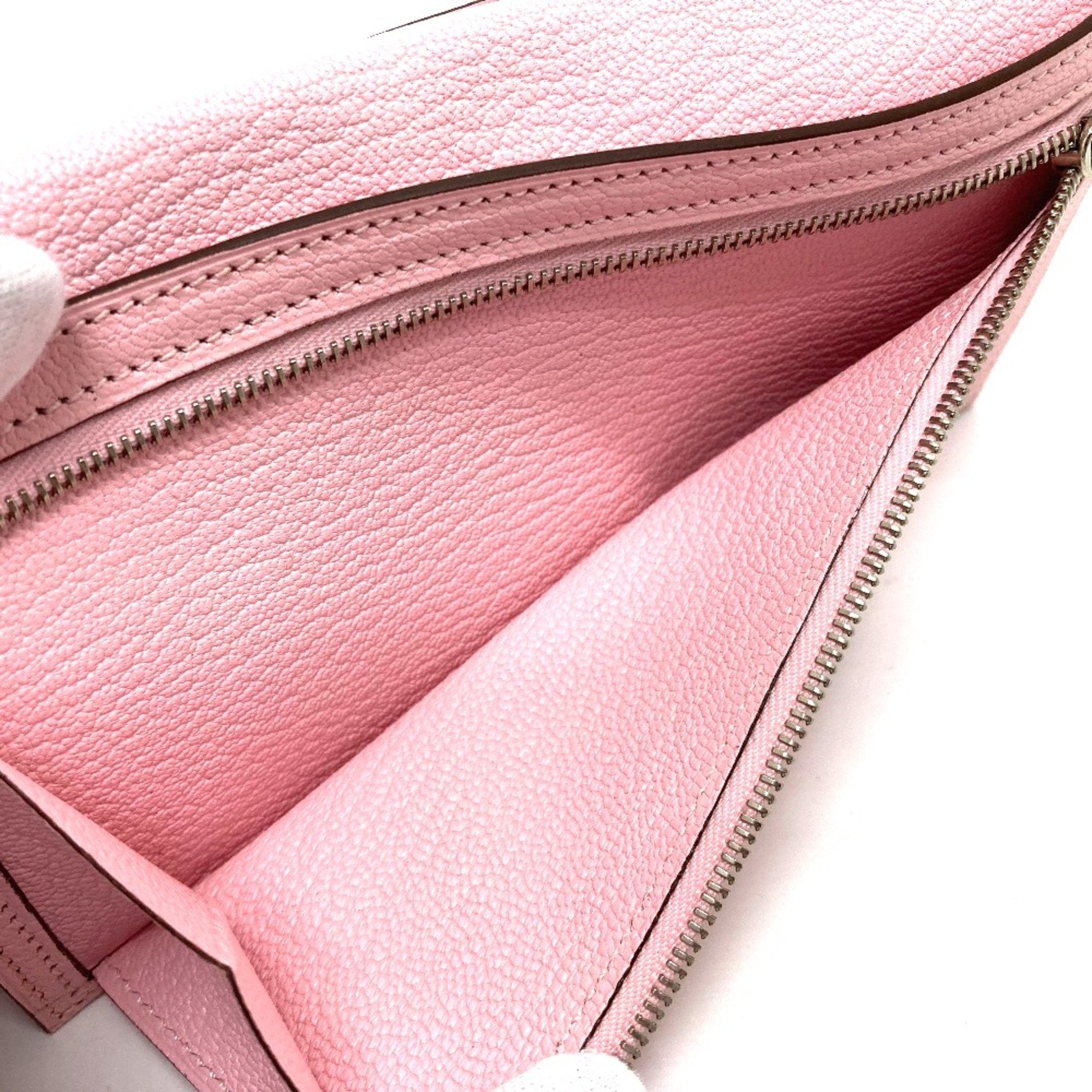 Hermes Pink Leather Long Wallet (Bi-Fold) (Pre-Owned)