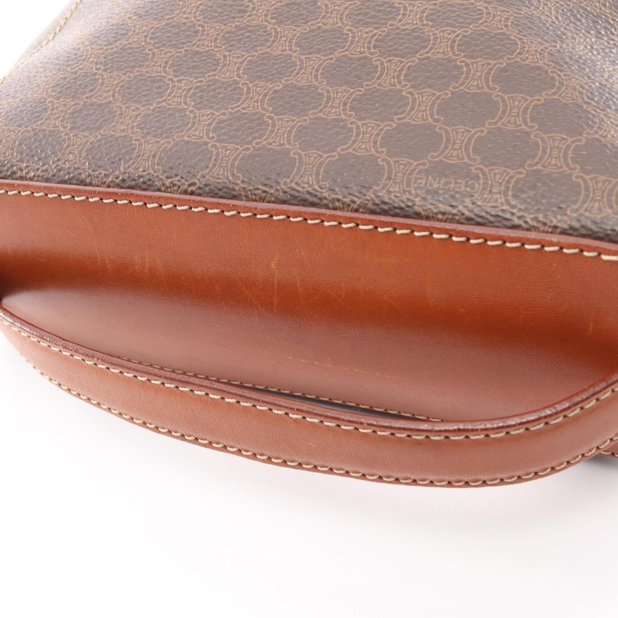 Celine Brown Coated Canvas Leather Handbag (Pre-Owned)