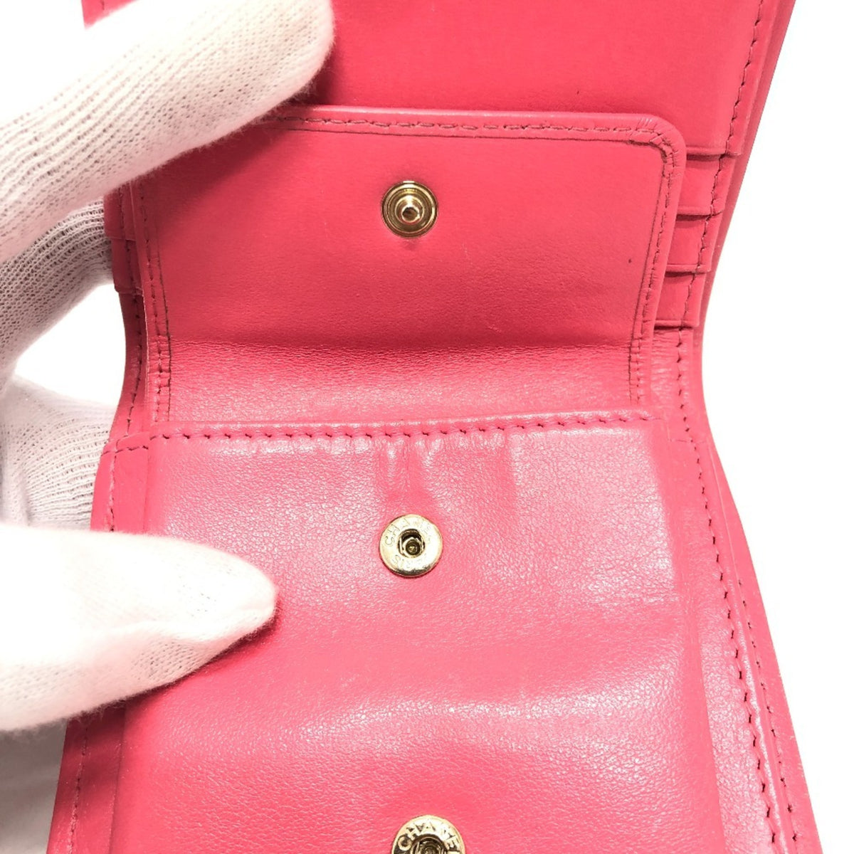 Chanel Pink Grained Calfskin Wallet (Bi-Fold) (Pre-Owned)