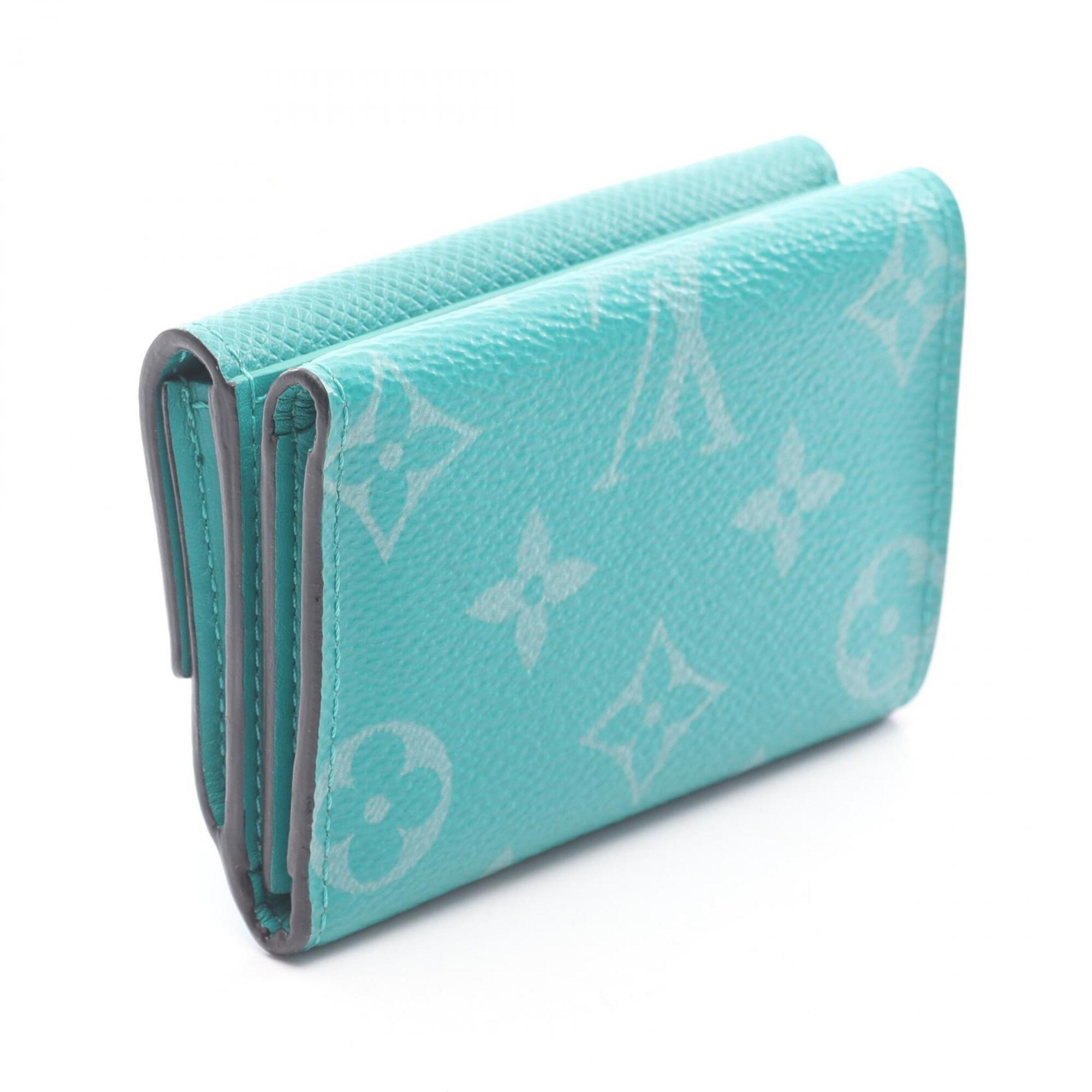 Louis Vuitton Green Vert Taigarama Leather Pvc Wallet (Tri-Fold) (Pre-Owned)