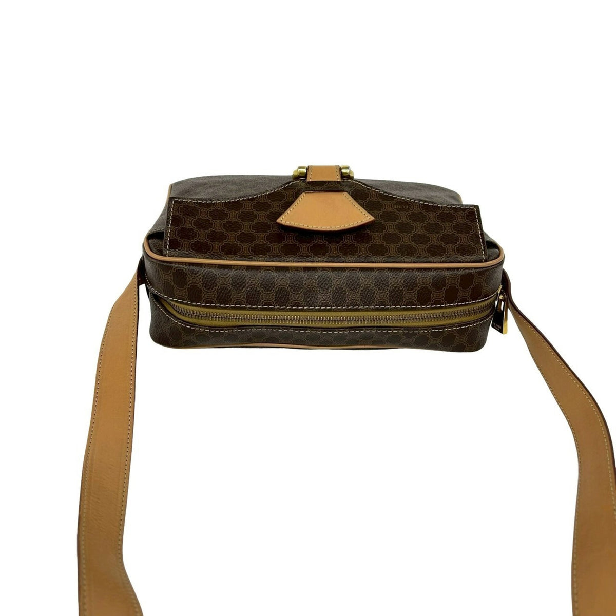 Celine Brown Leather Pvc Pochette Shoulder Bag (Pre-Owned)