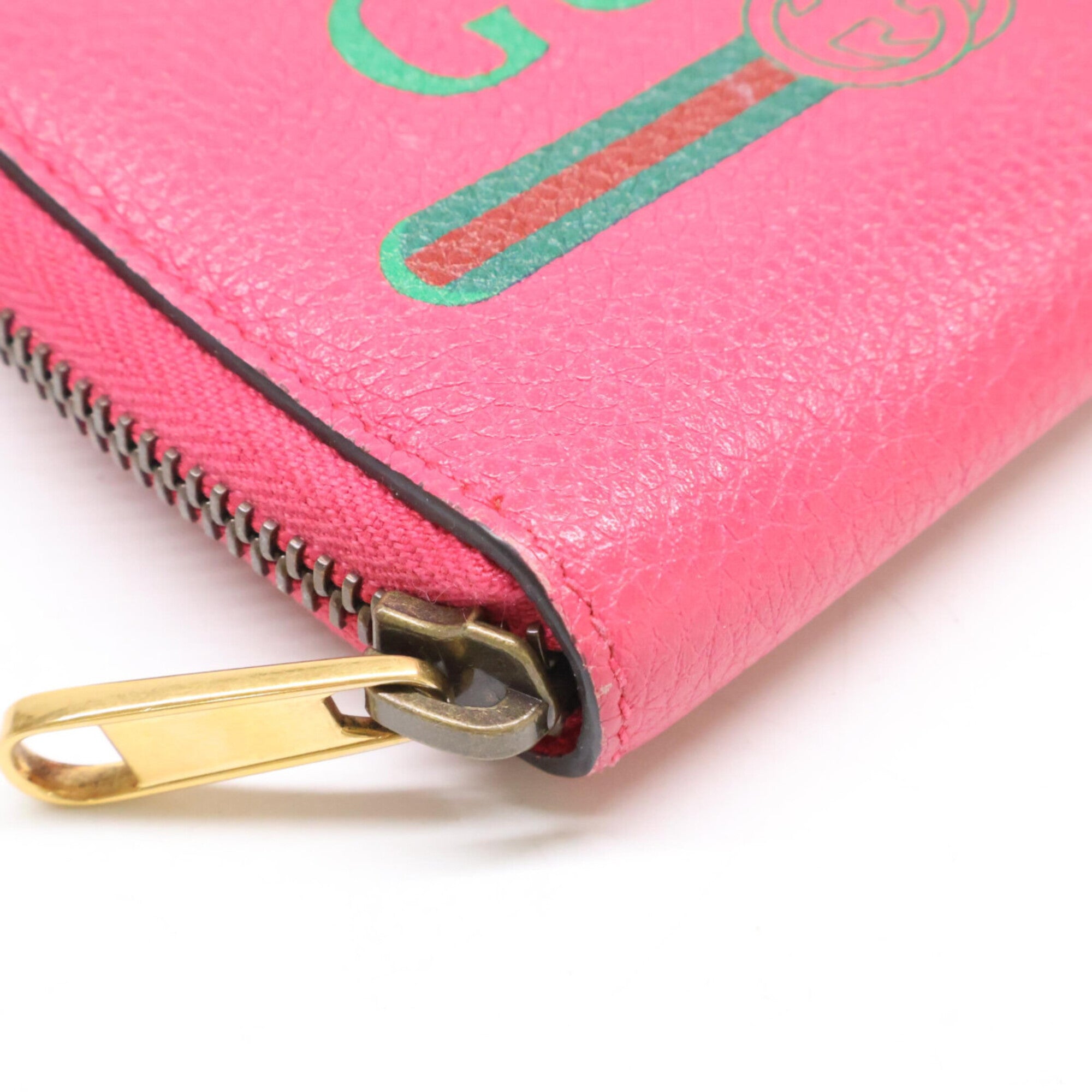 Gucci Pink Leather Coin Purse/Coin Case (Pre-Owned)