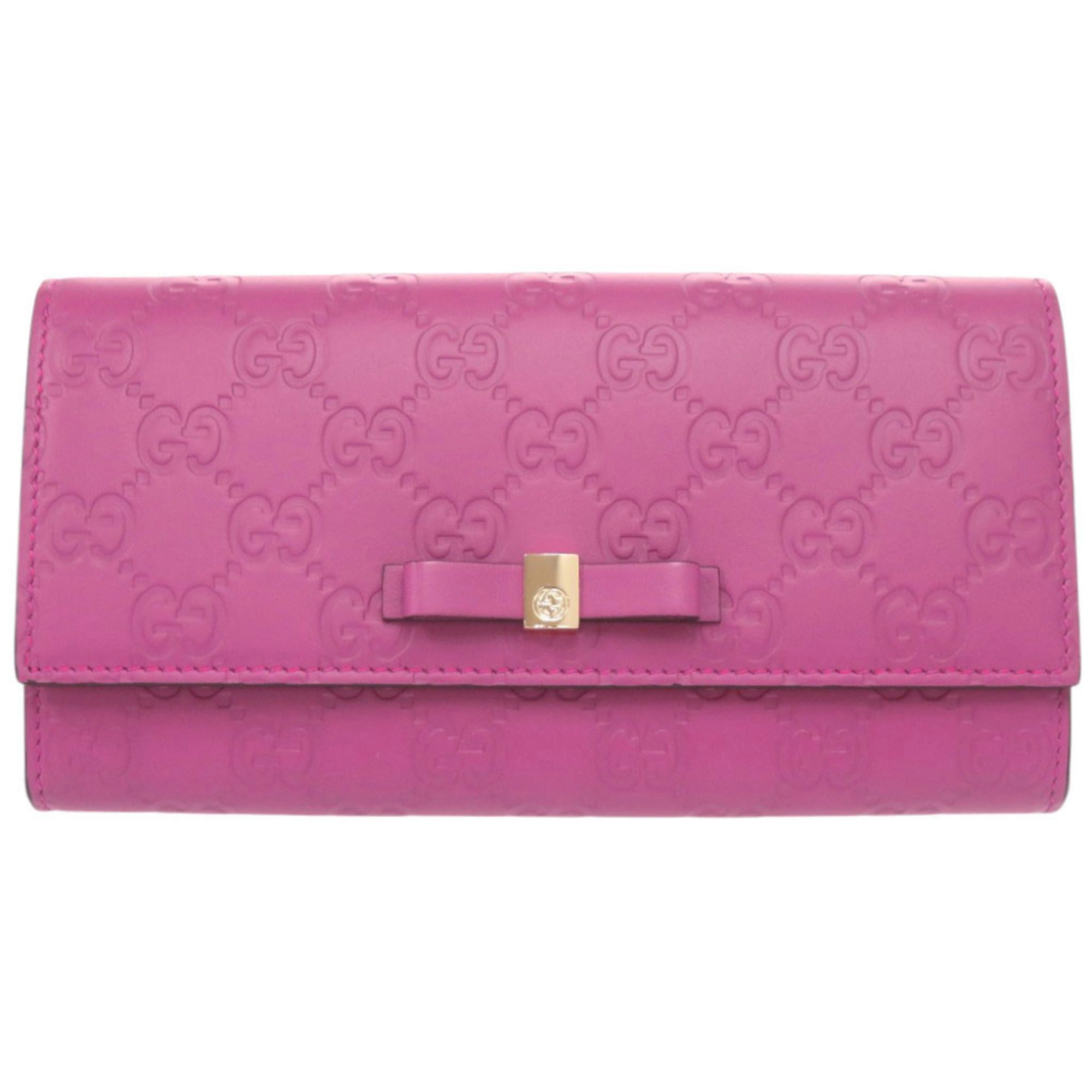Gucci Purple Leather Long Wallet (Bi-Fold) (Pre-Owned)