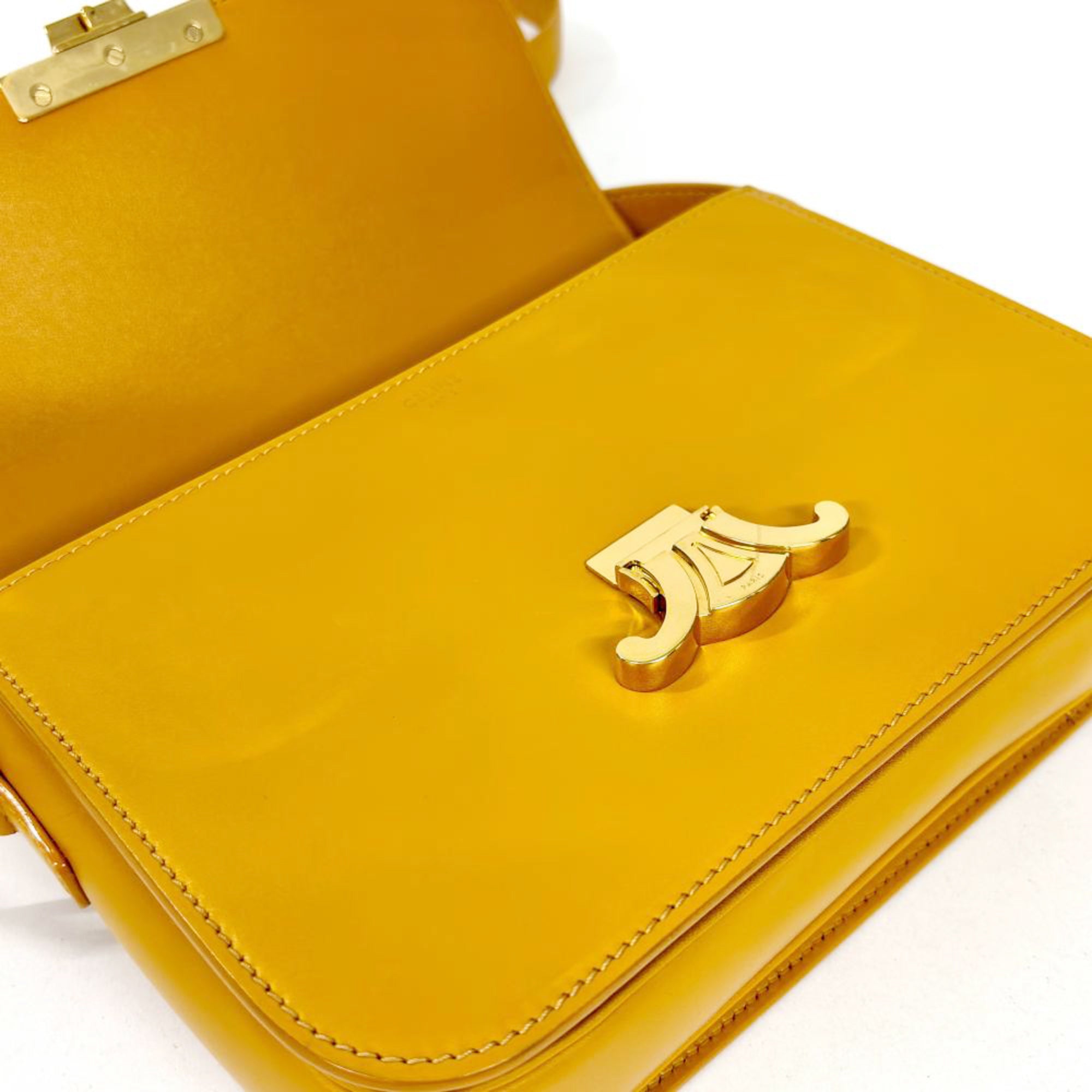 Celine Yellow Leather Shoulder Bag (Pre-Owned)