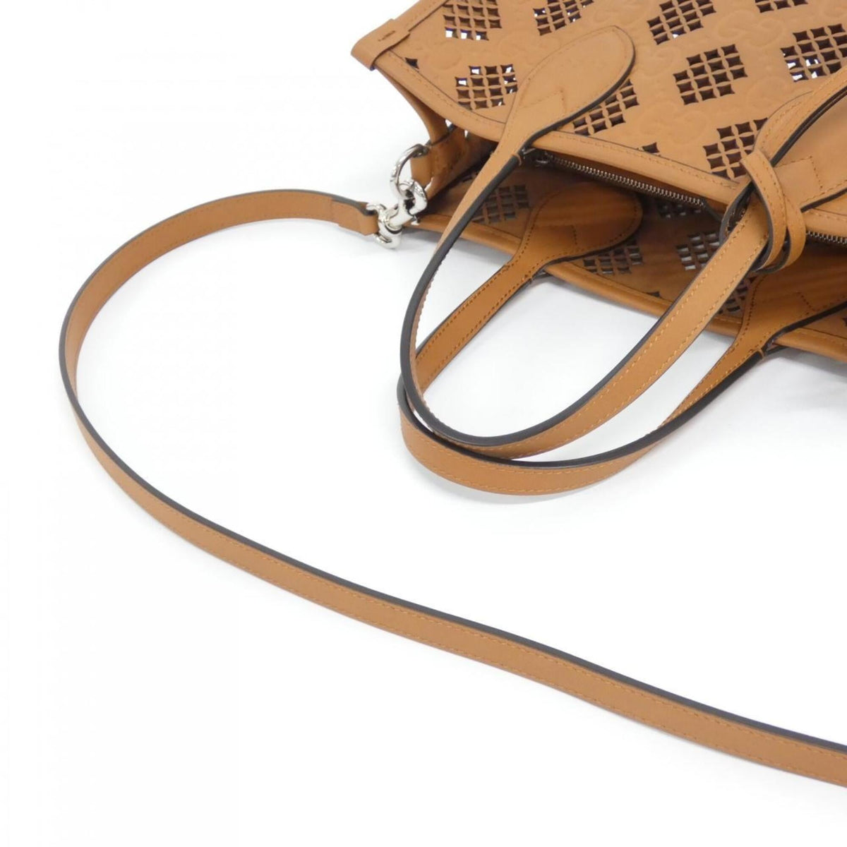 Gucci Brown Gg Leather Handbag (Pre-Owned)