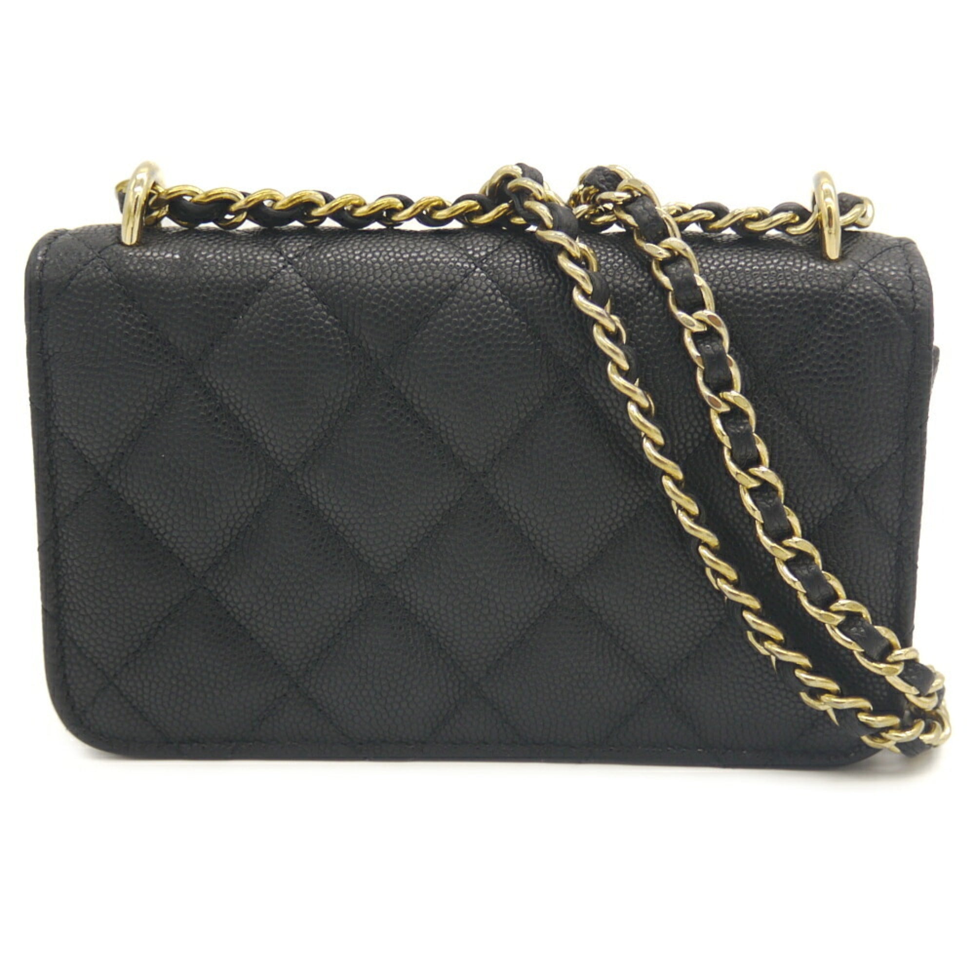 Chanel Black Grained Calfskin Shoulder Bag (Pre-Owned)