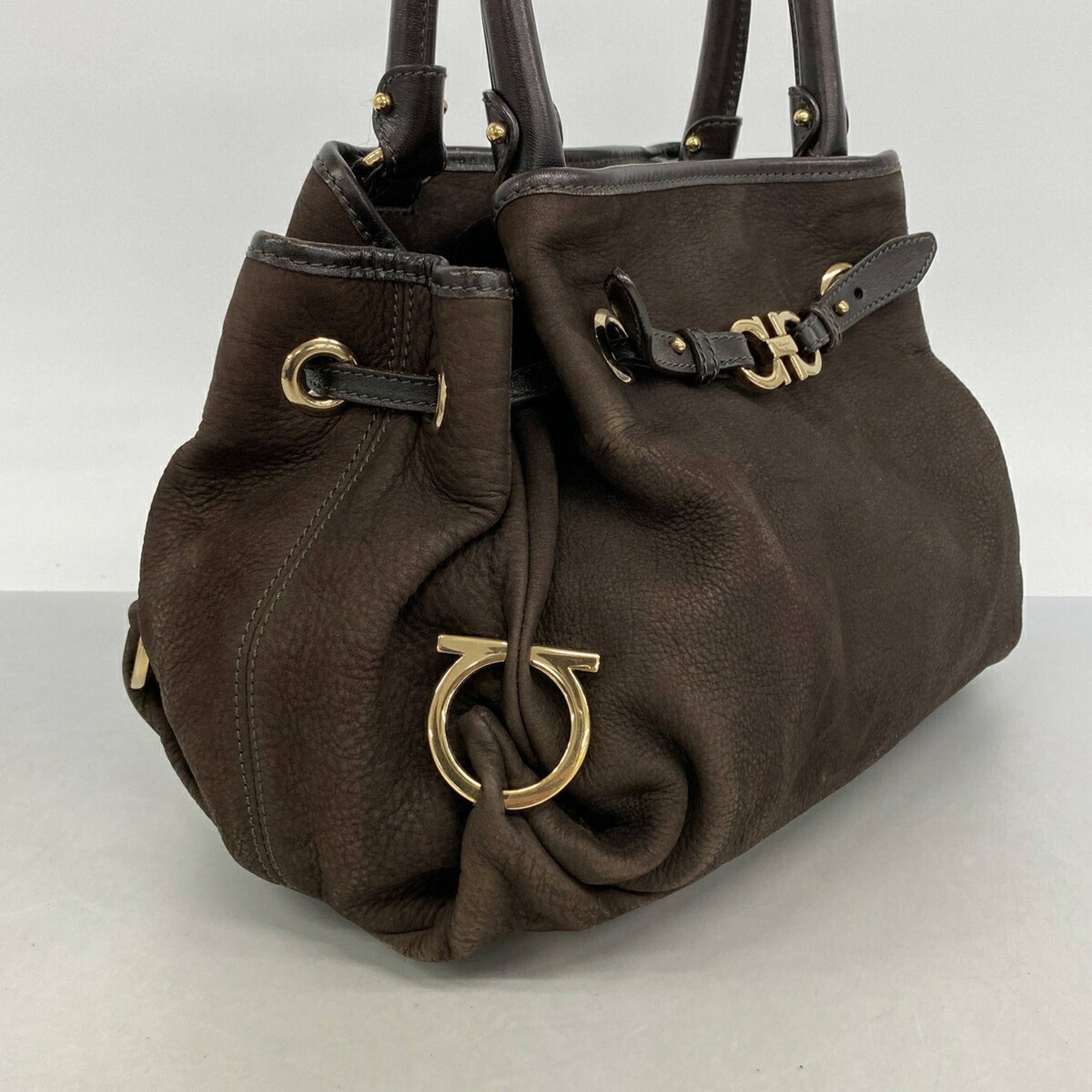 Salvatore Ferragamo Brown Leather Handbag (Pre-Owned)