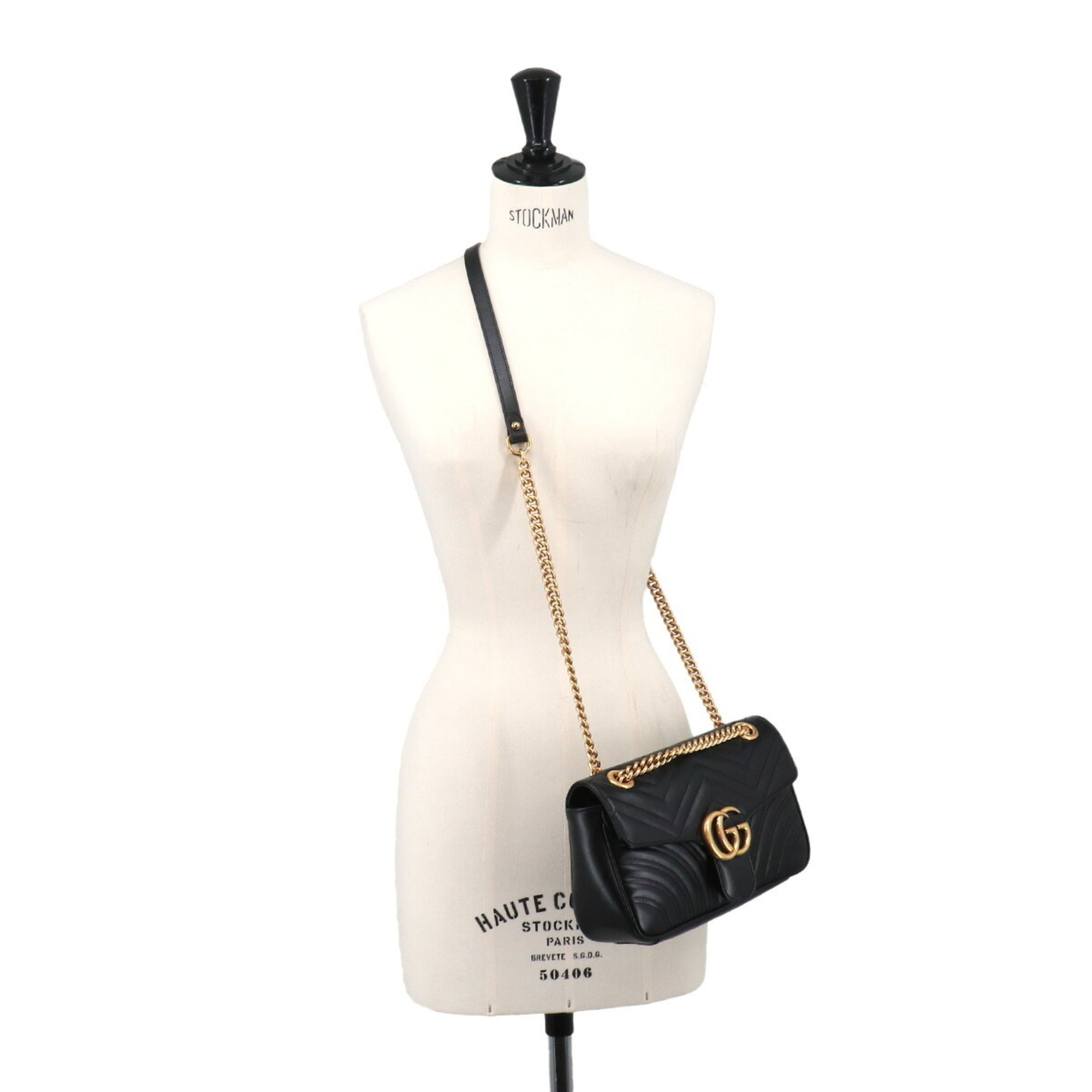 Gucci Black Leather Handbag Shoulder Bag (Pre-Owned)
