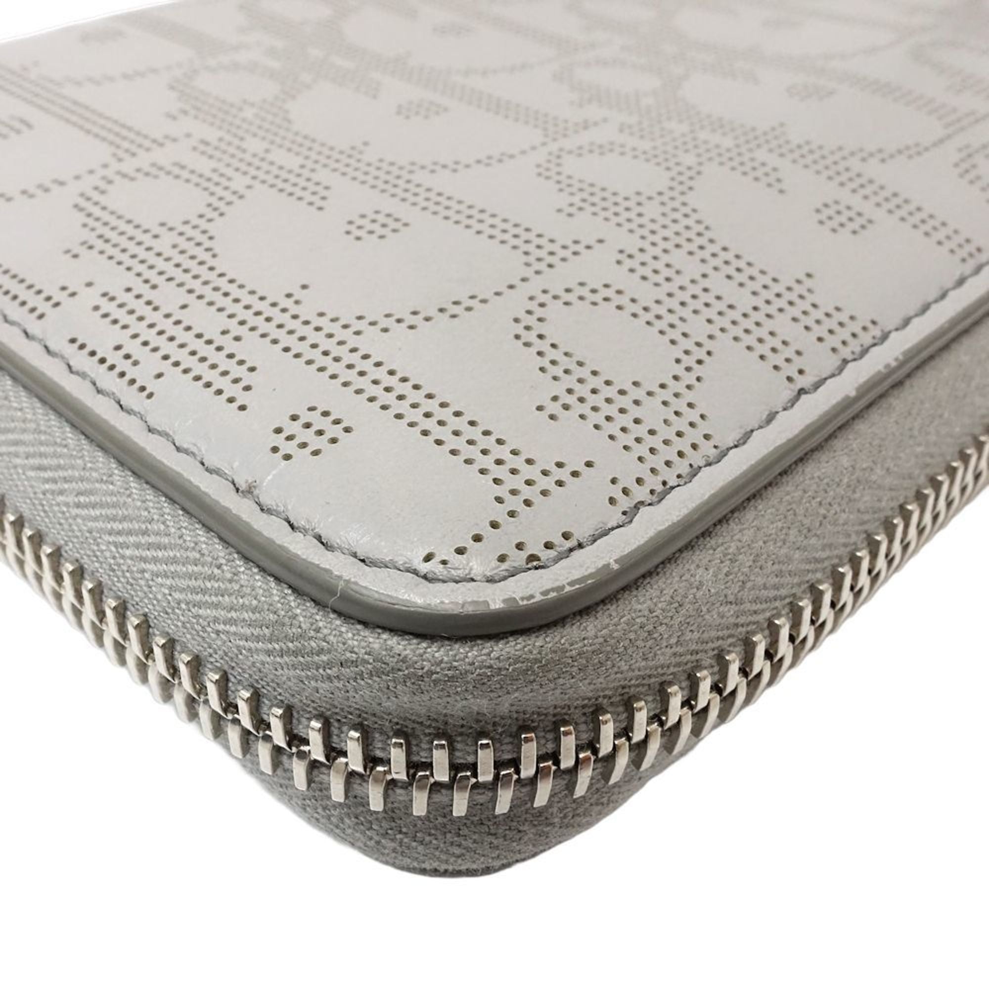 Christian Dior Gray Leather Long Wallet (Bi-Fold) (Pre-Owned)