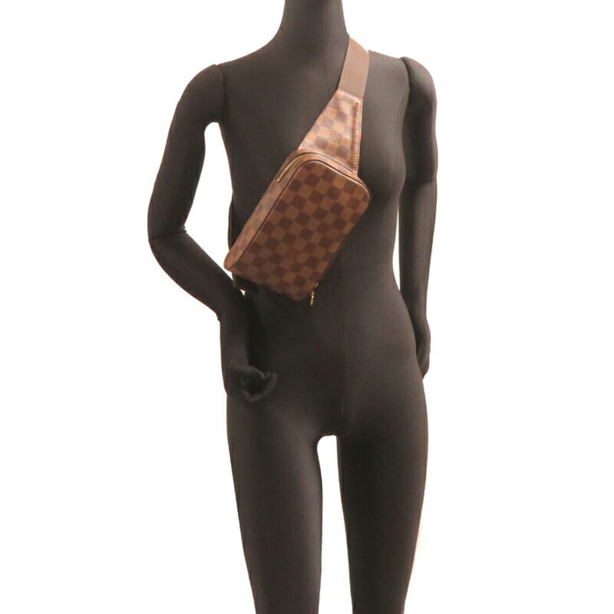 Louis Vuitton Damier Brown Damier Canvas Galle Leather Sling Bag (Pre-Owned)