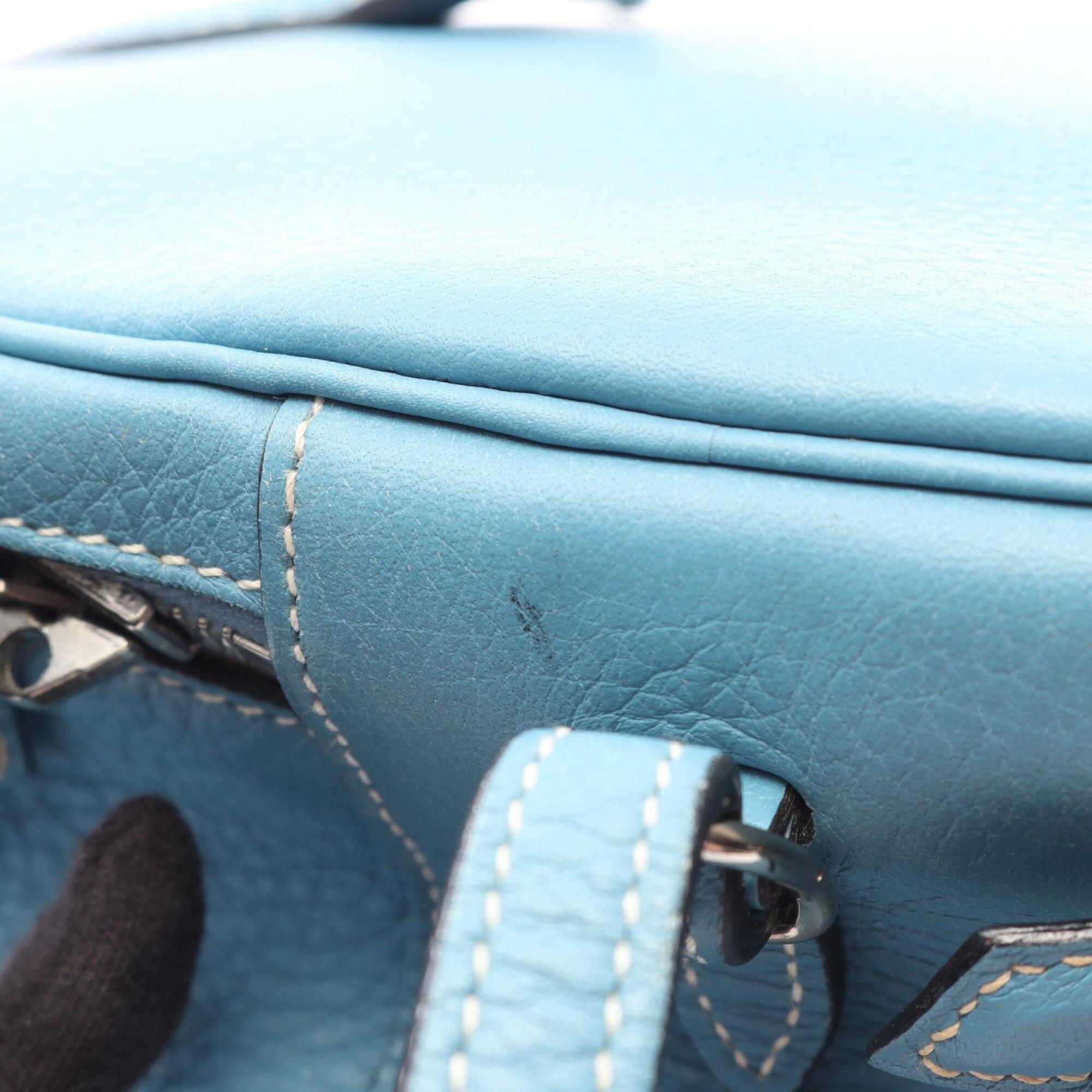 Hermes Blue Taurillon Clemence Leather Handbag (Pre-Owned)