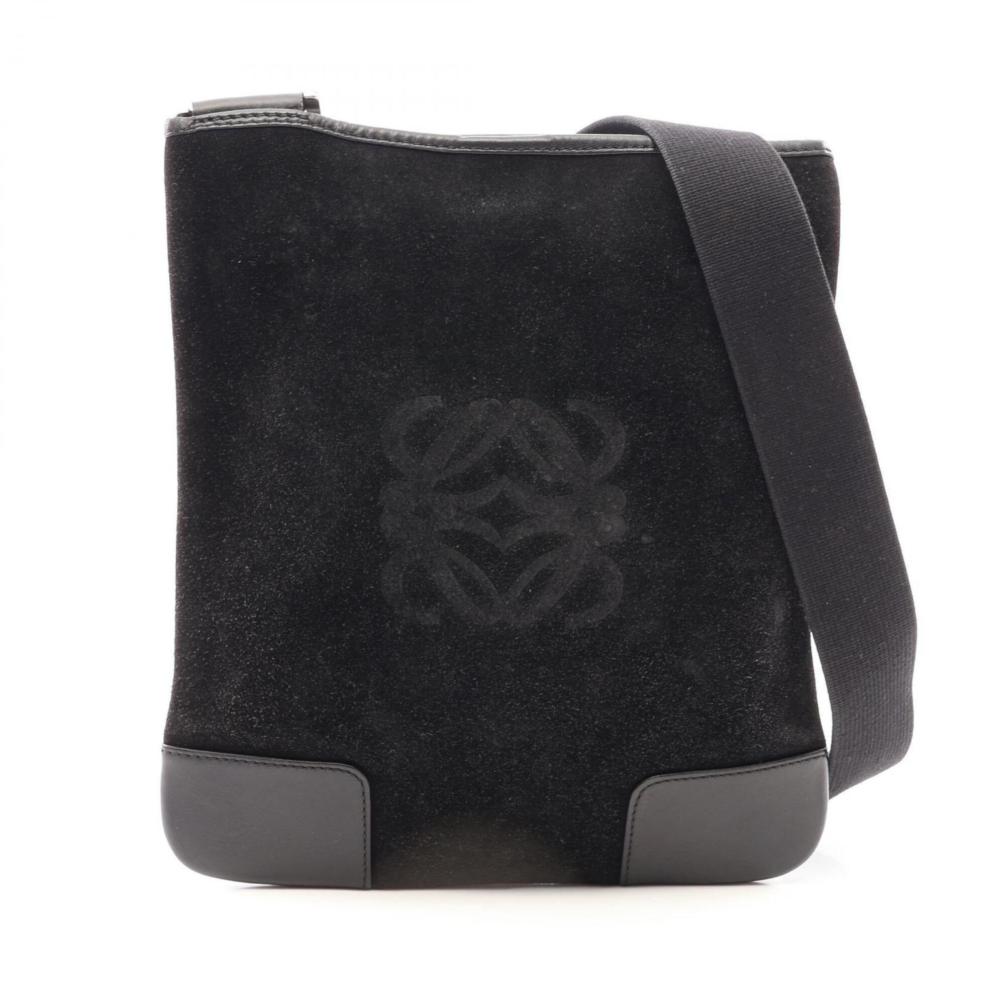 Loewe Black Suede Leather Handbag Shoulder Bag (Pre-Owned)