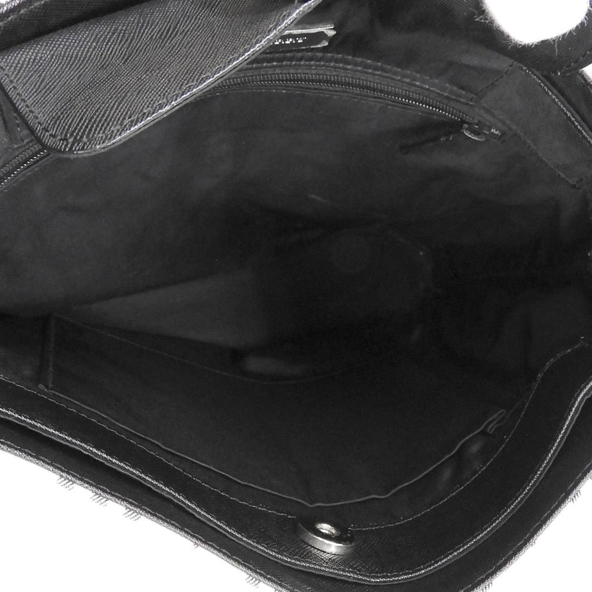Burberry Beige Black Fabric Shoulder Bag (Pre-Owned)
